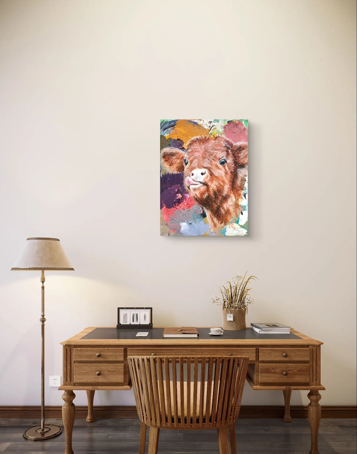 Painting Calf – hand-painted original acrylic painting (30 x 40 cm)