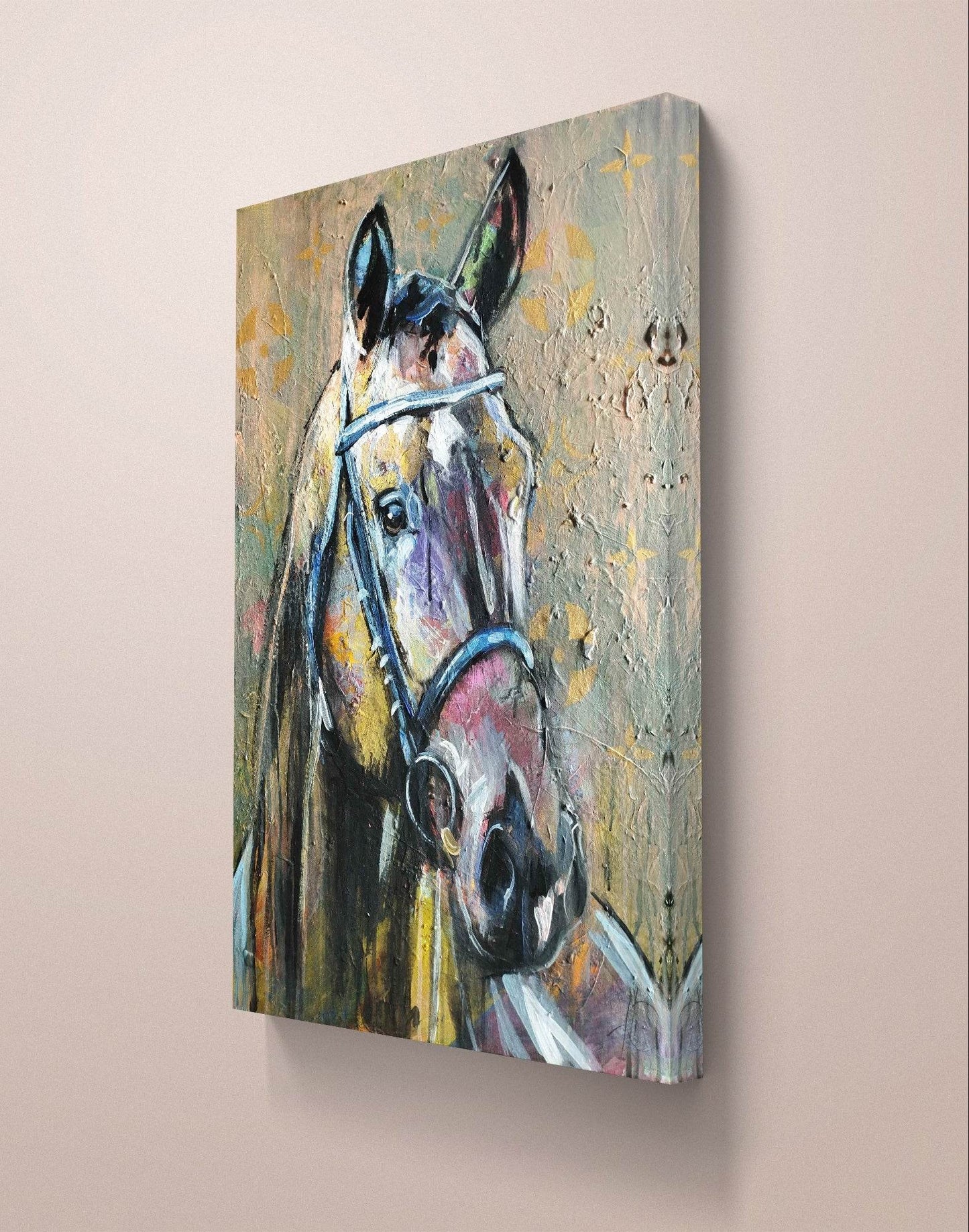 H1Z ART Acrylbild Gemälde Pferd – handgemaltes Original Acrylbild (50 x 70 cm)