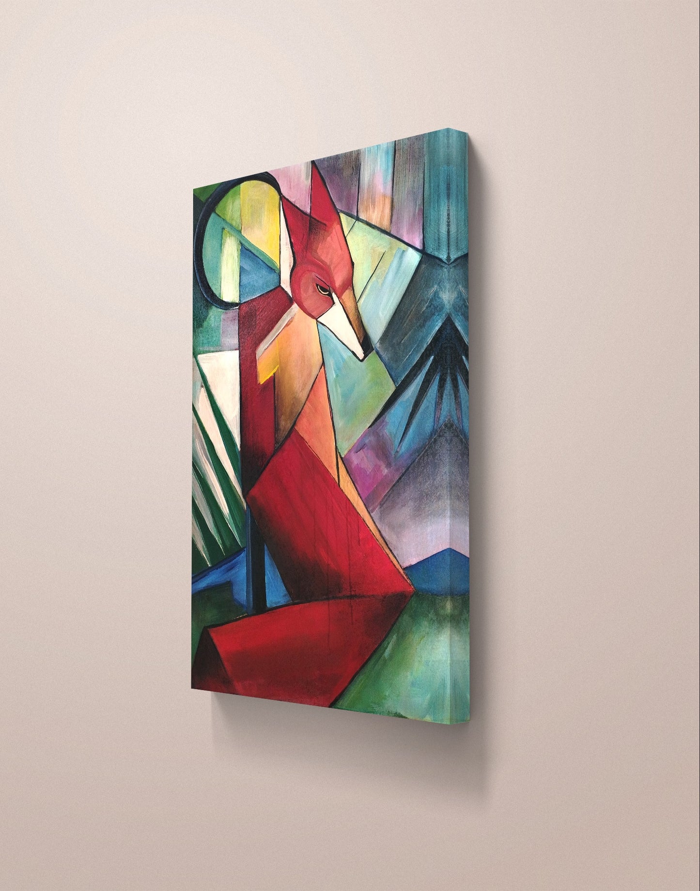 Premium Gemälde "Kubistischer Fuchs" 100 x 70 cm - Heinz