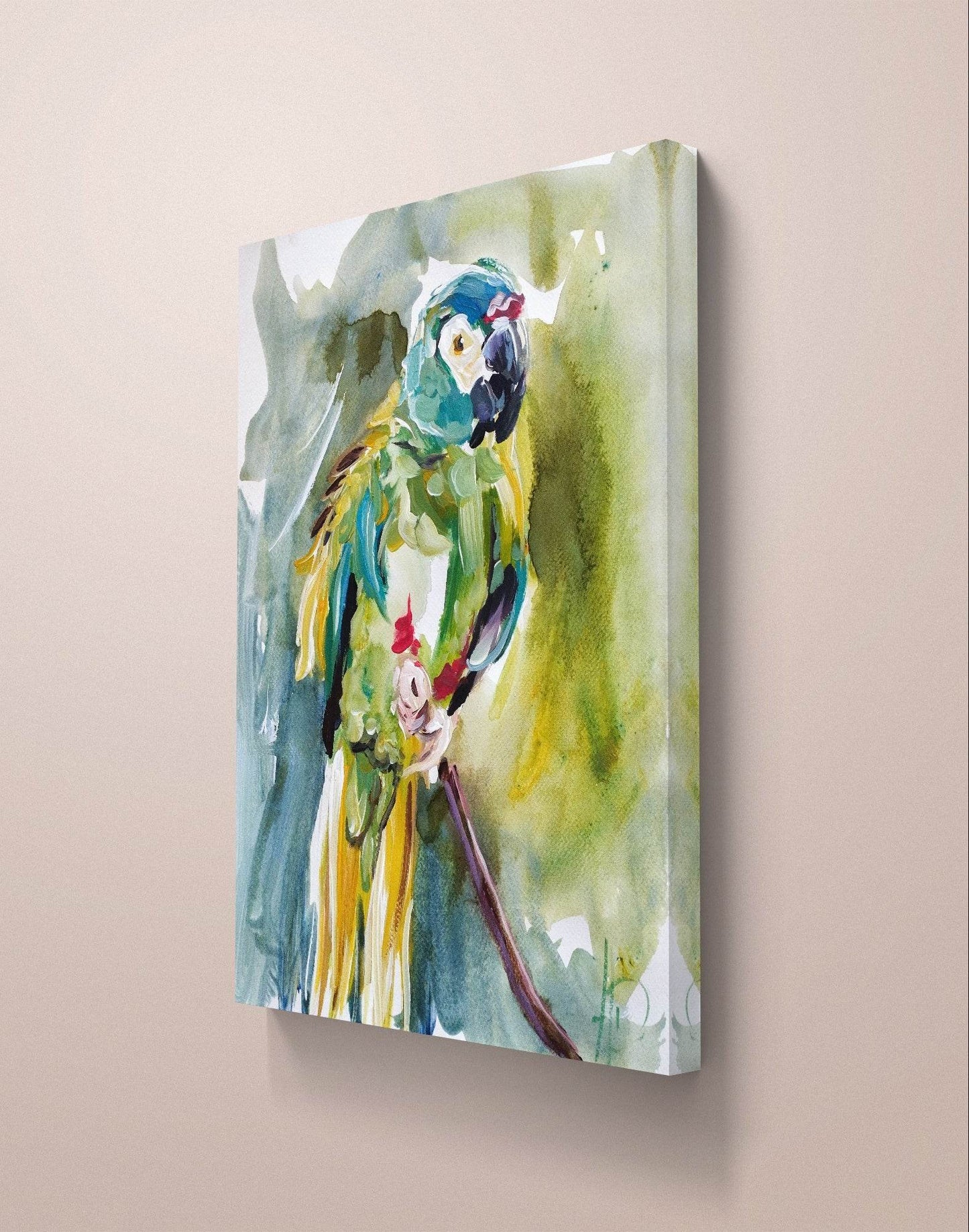 Aquarellbild Papagei (30 × 40 cm)