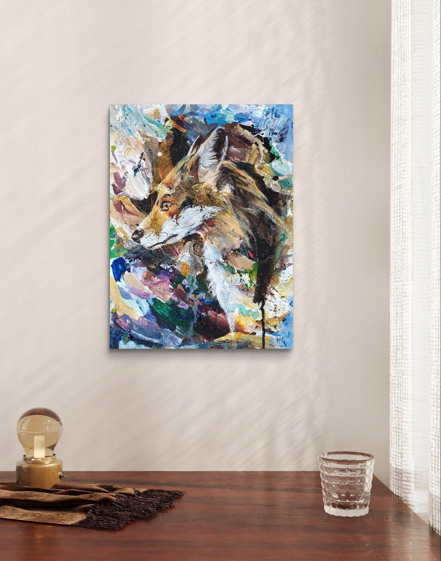 Wandbild Fuchs Acryl auf Leinwand (30 x 40 cm) - H1Z Art – Zeitgenössische Kunst aus Leipzig