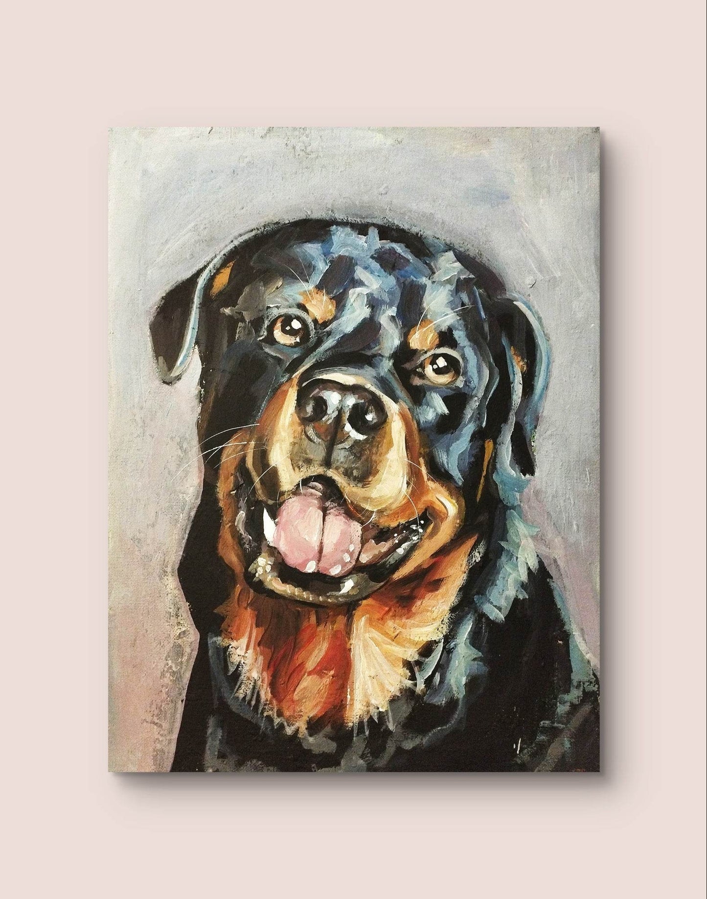Gemälde Rotweiler – handgemaltes Original Acrylbild (30 x 40 cm)