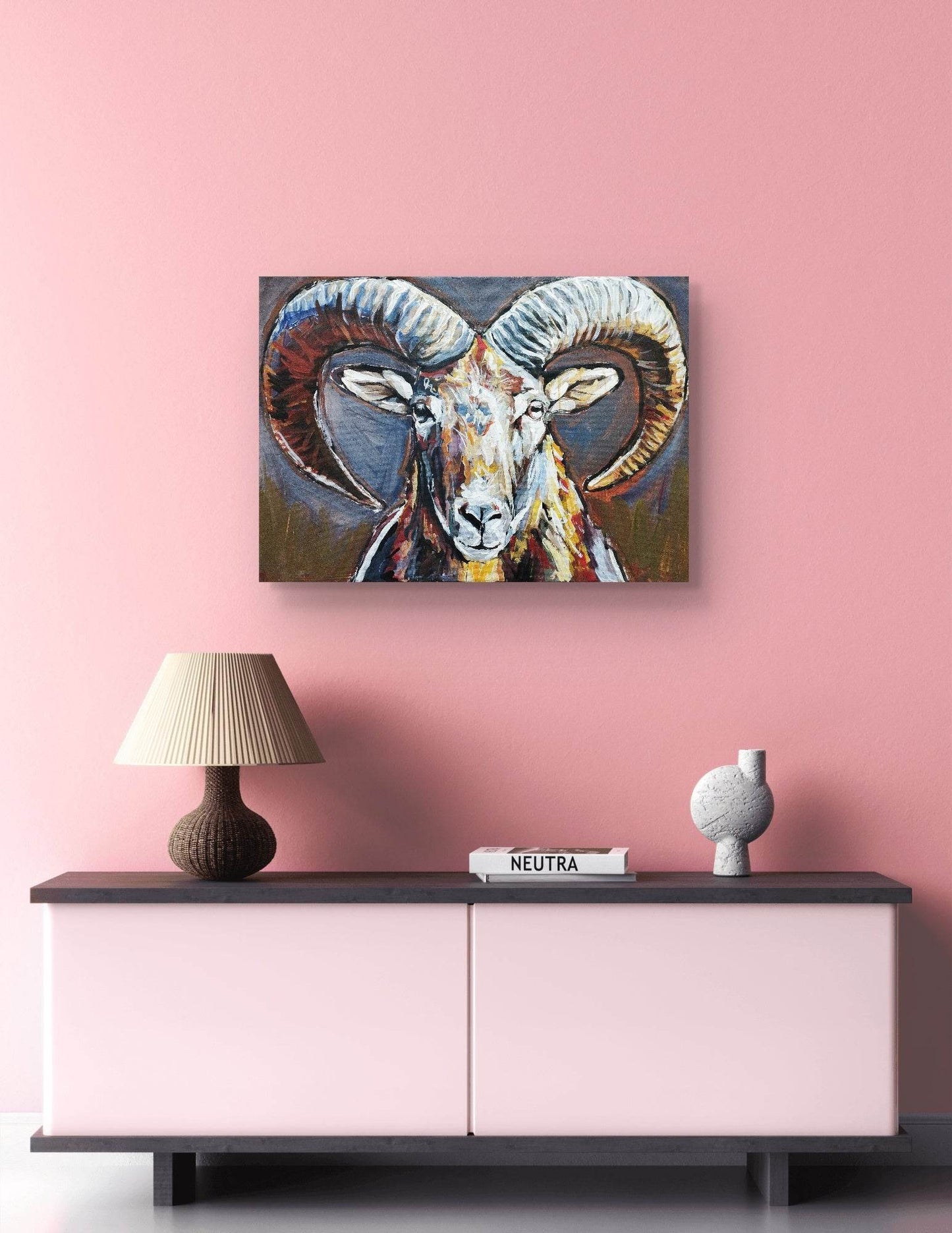 Gemälde Steinbock – handgemaltes Original Acrylbild (50 x 70 cm)