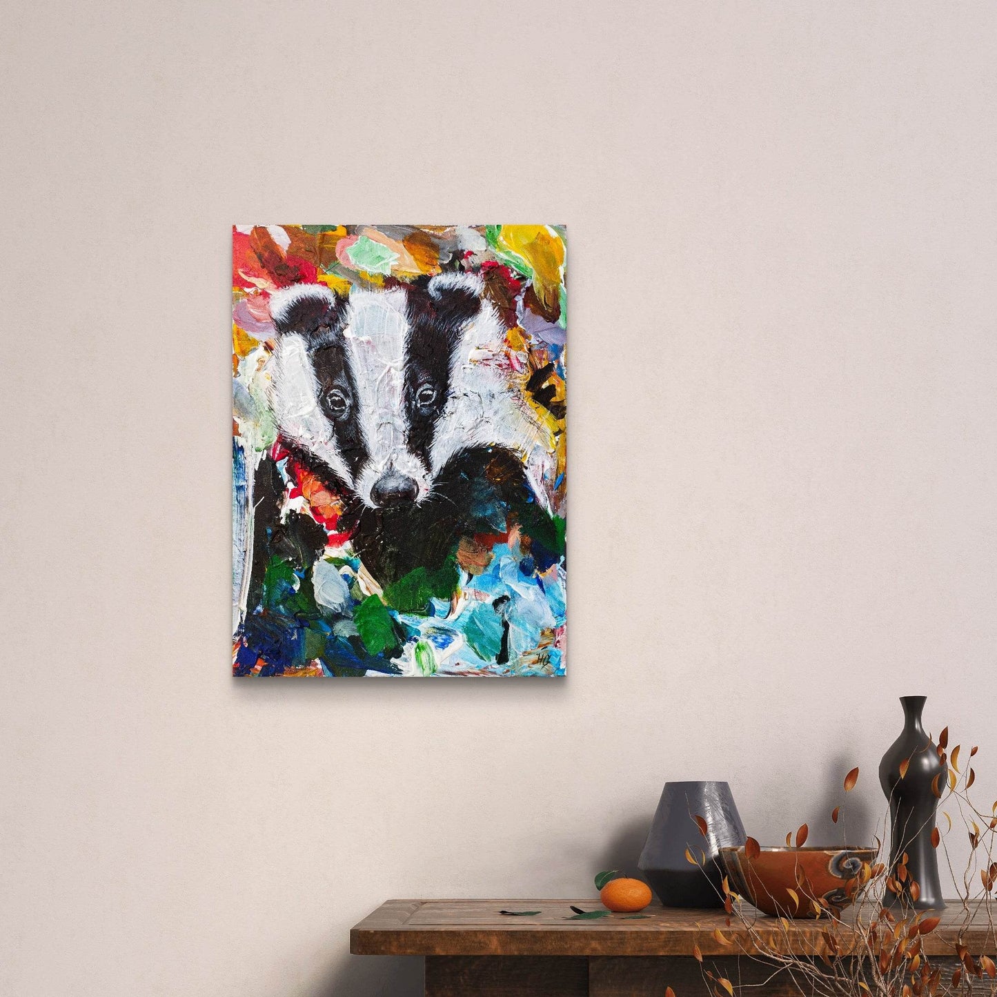 Gemälde Dachs – handgemaltes Original Acrylbild (30 x 40 cm)