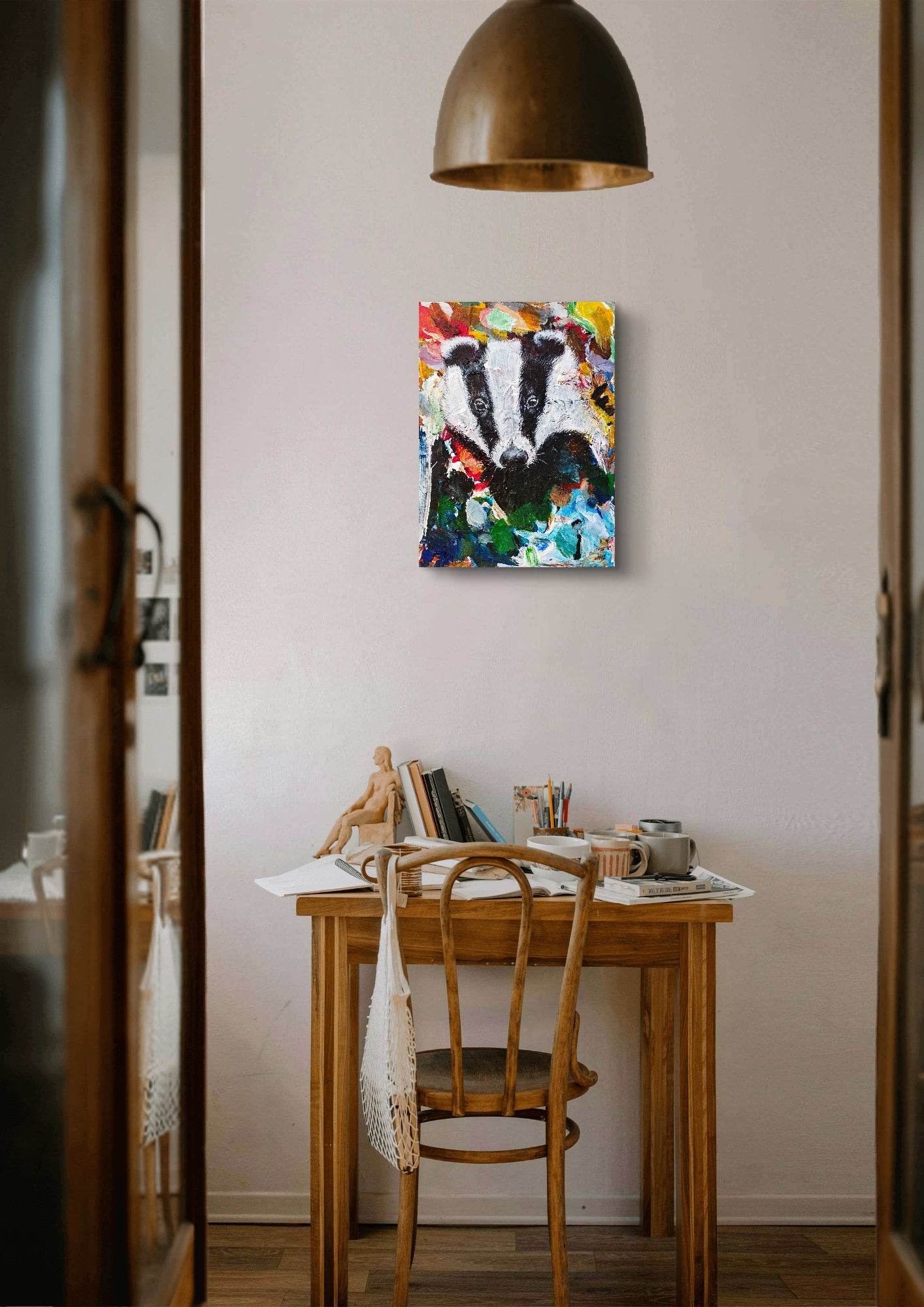 Gemälde Dachs – handgemaltes Original Acrylbild (30 x 40 cm)
