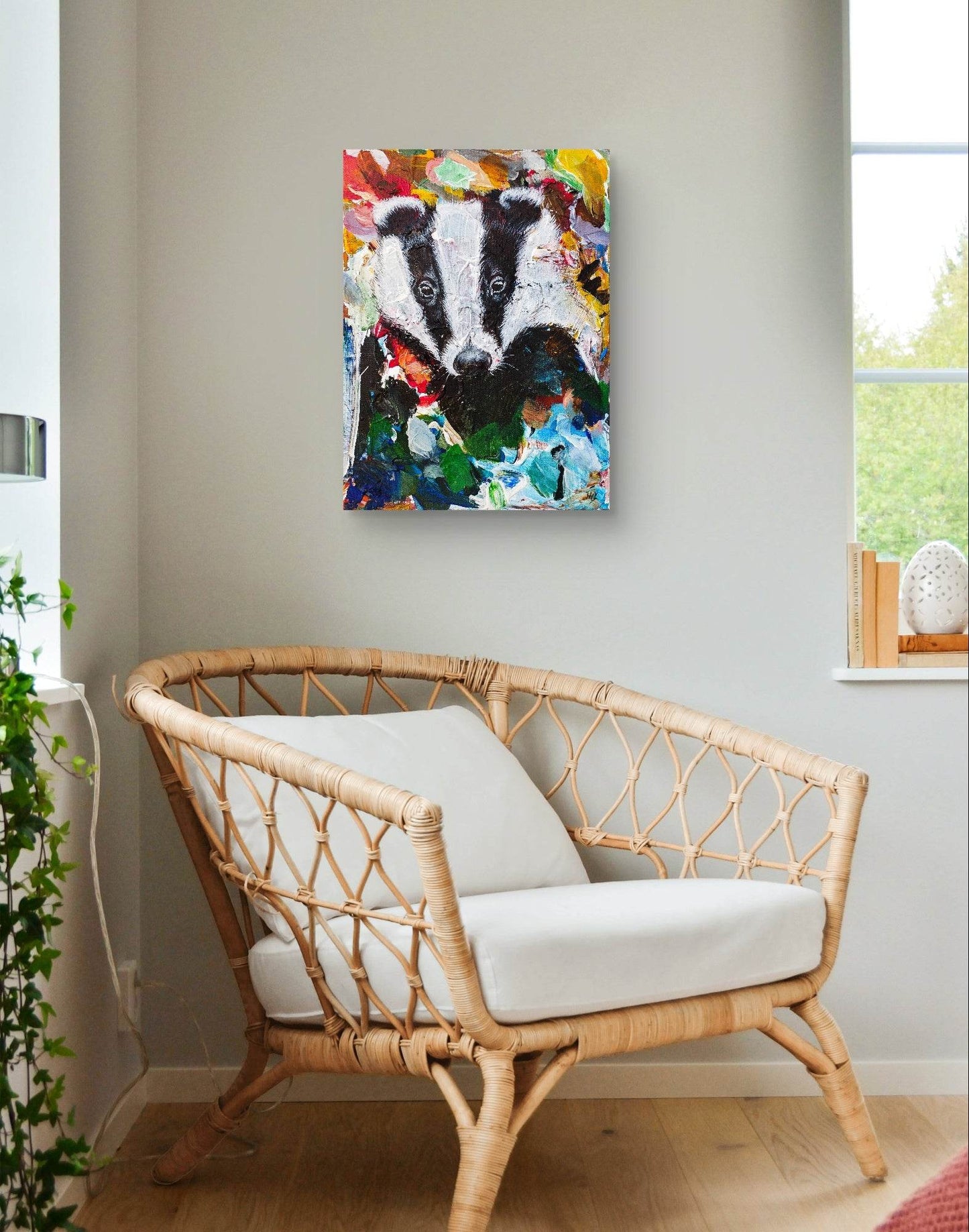 Gemälde Dachs – handgemaltes Original Acrylbild (30 x 40 cm)