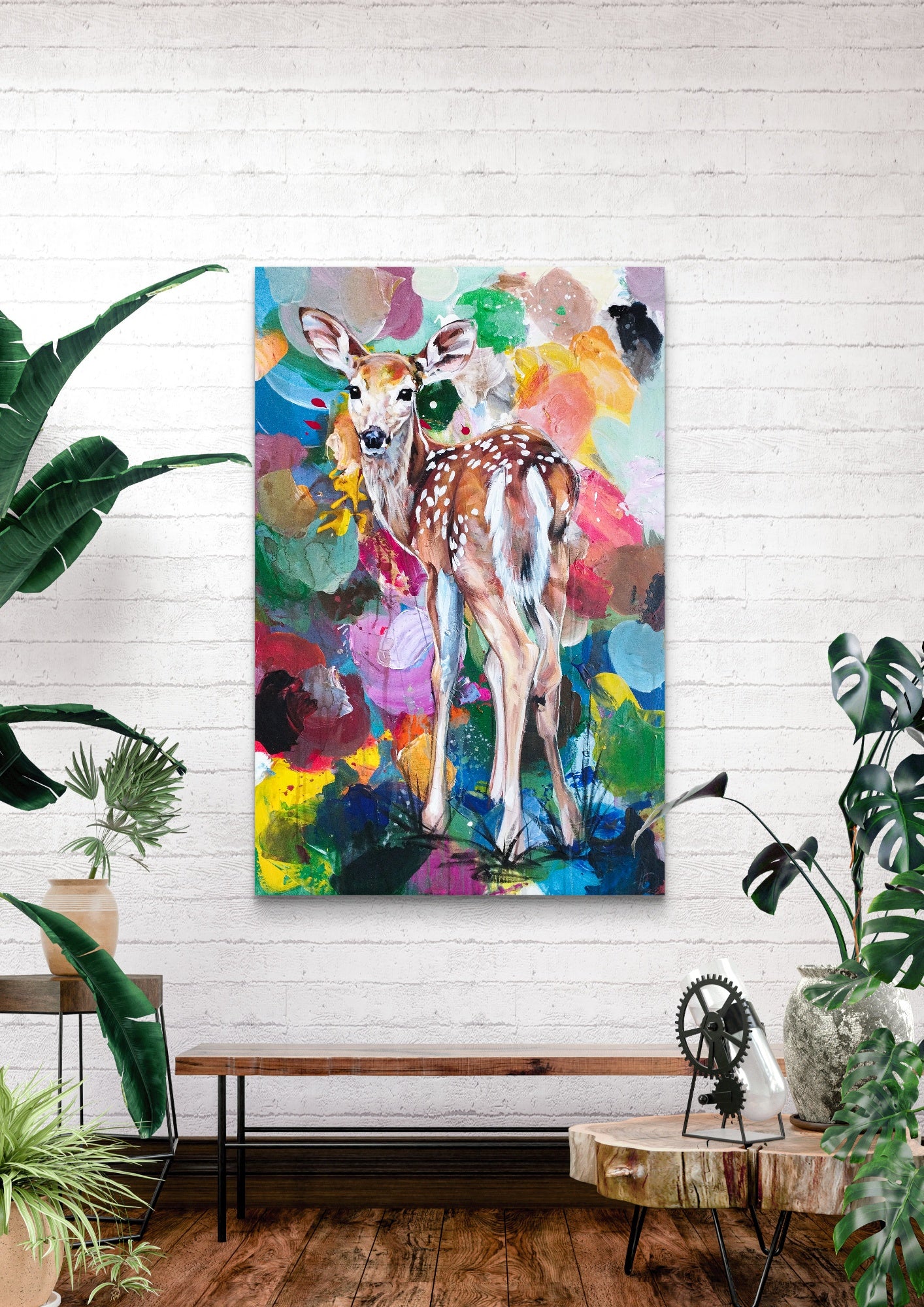 Heinz Acrylbild Acrylgemälde auf Leinwand - „Zwischen den Farben“ 116 x 74 cm
