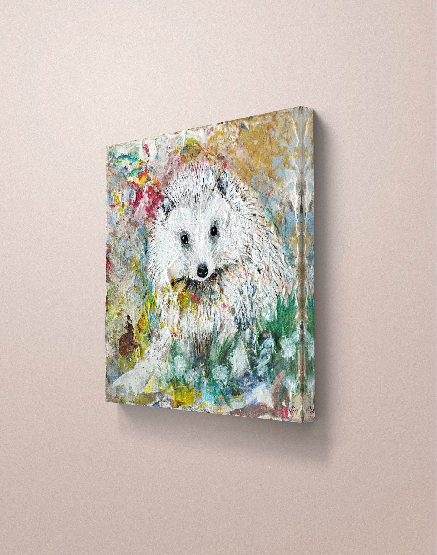 Gemälde Igel II – handgemaltes Original Acrylbild (20 x 20 cm)
