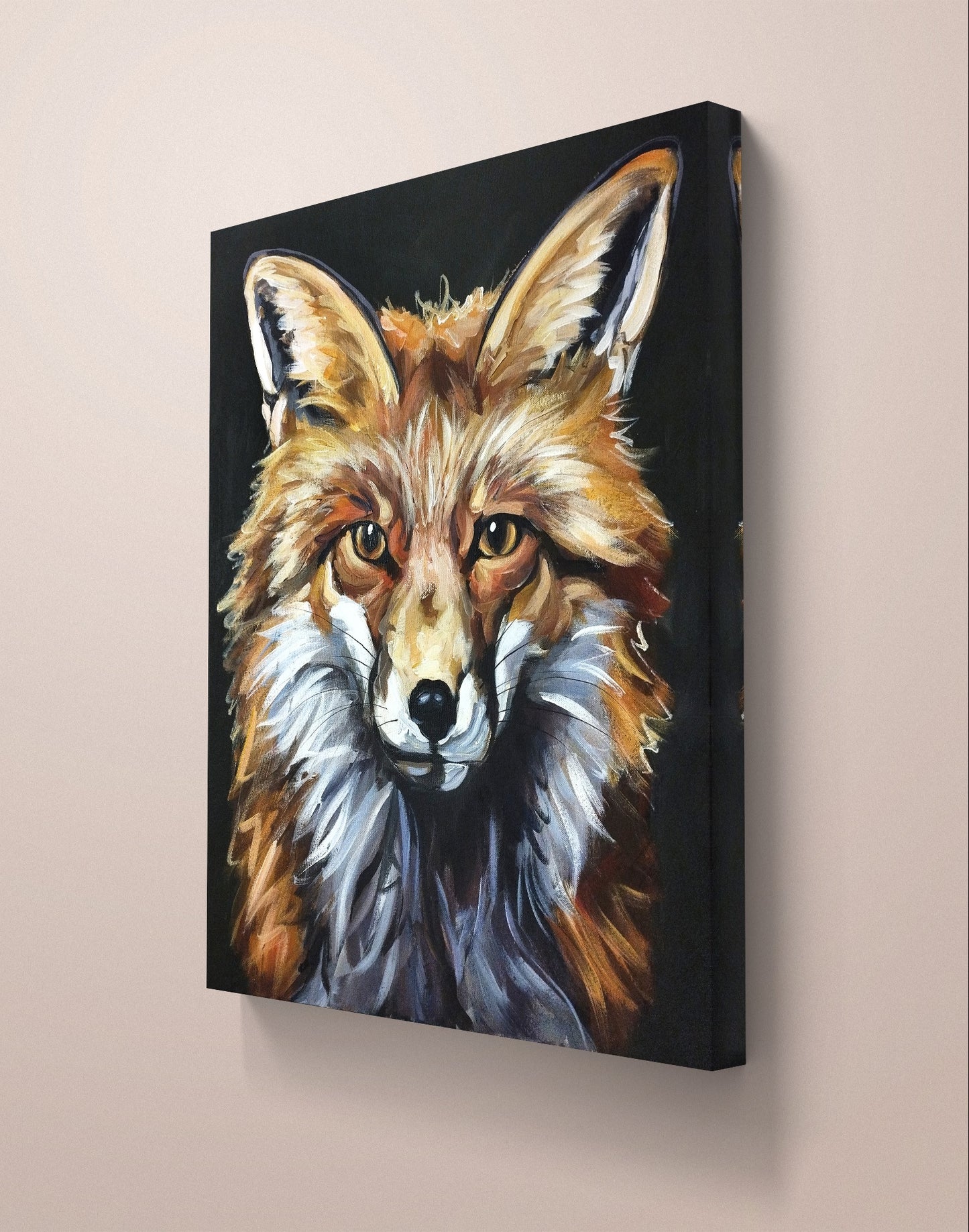 Premium Gemälde "Fuchs im Fokus" 50 x 60 cm - Heinz
