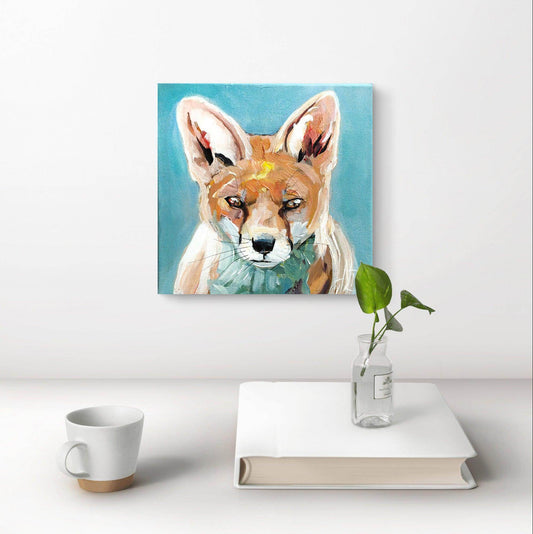 H1Z ART Acrylbild Gemälde Kleiner Fuchs – handgemaltes Original Acrylbild (20 x 20 cm)