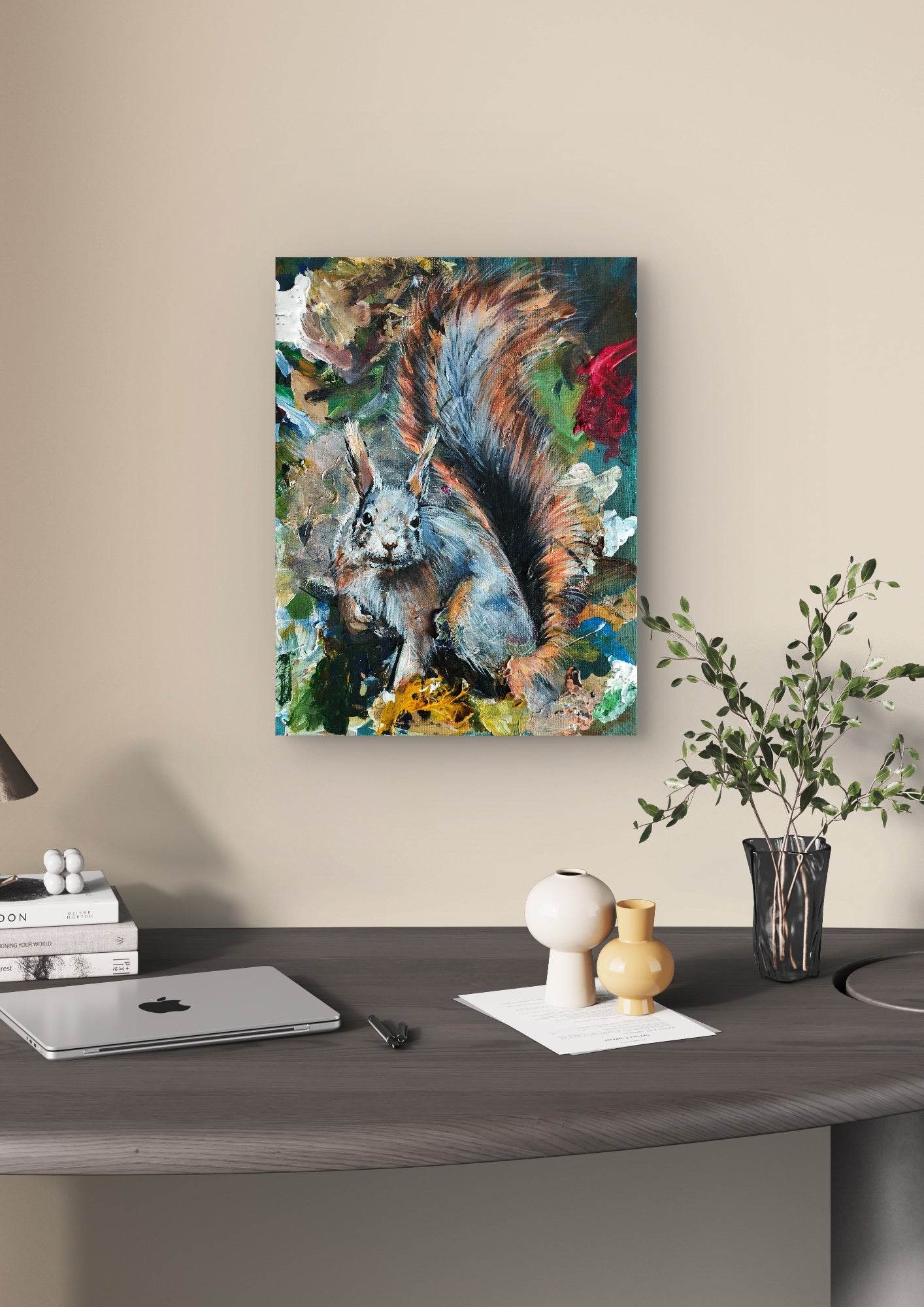 Gemälde Eichhörnchen – handgemaltes Original Acrylbild (30 x 40 cm)
