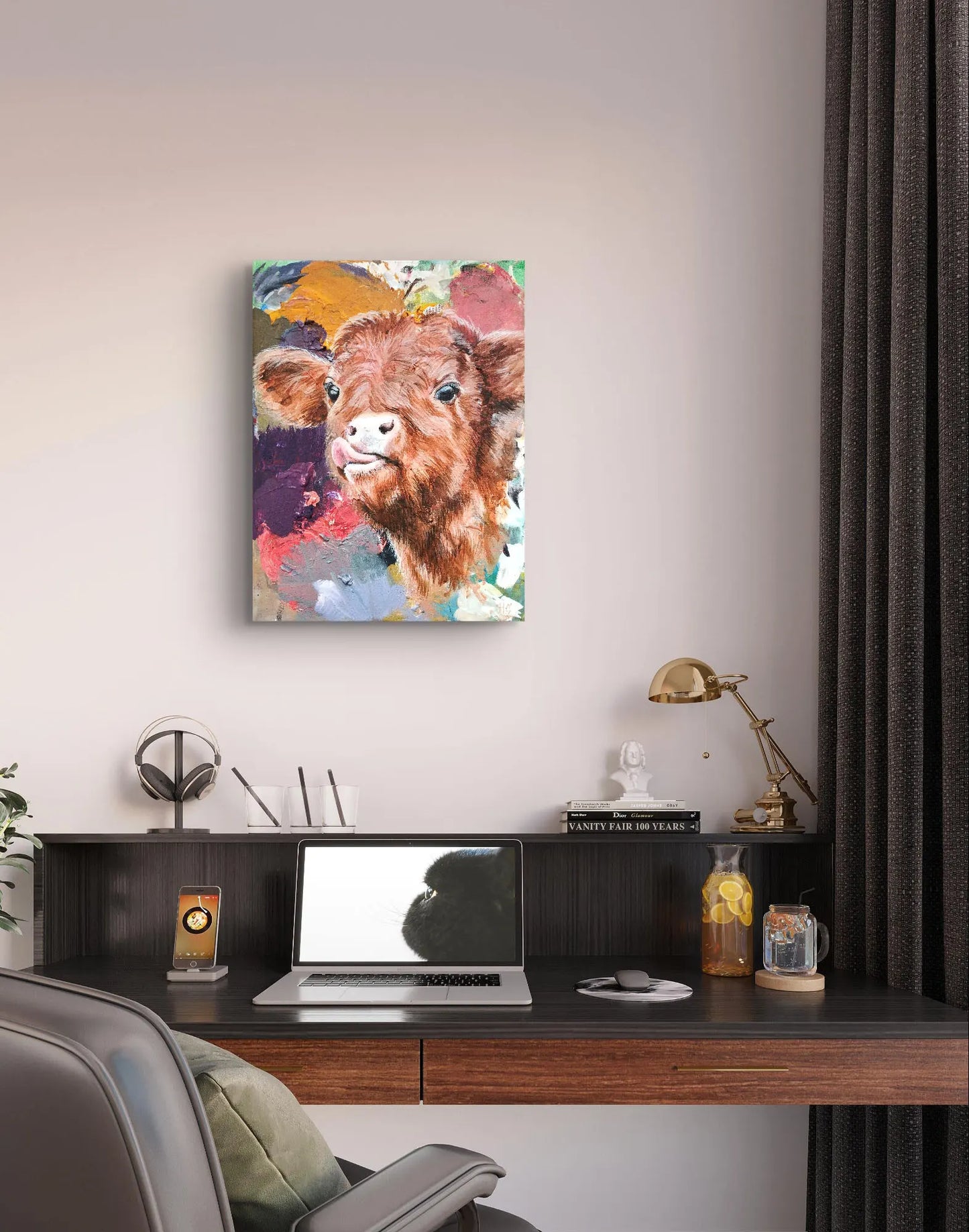 Painting Calf – hand-painted original acrylic painting (30 x 40 cm)
