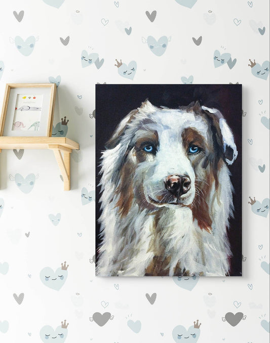 Expressiv-realistisches Gemälde Spinone Italiano – handgemaltes Original Acrylbild (30 x 40 cm) auf Leinwand von H1Z ART in lebendiger Atmosphäre