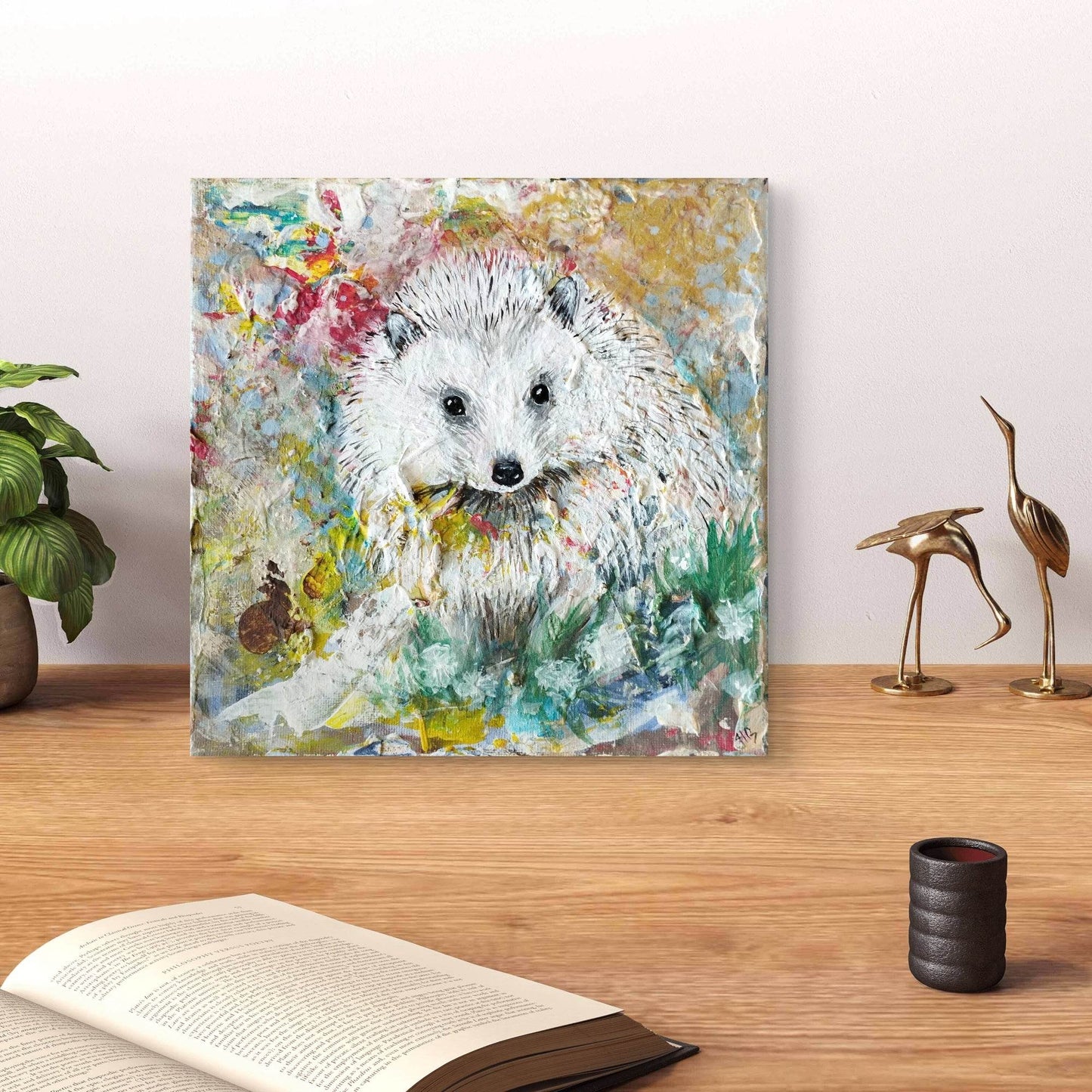 Gemälde Igel II – handgemaltes Original Acrylbild (20 x 20 cm)