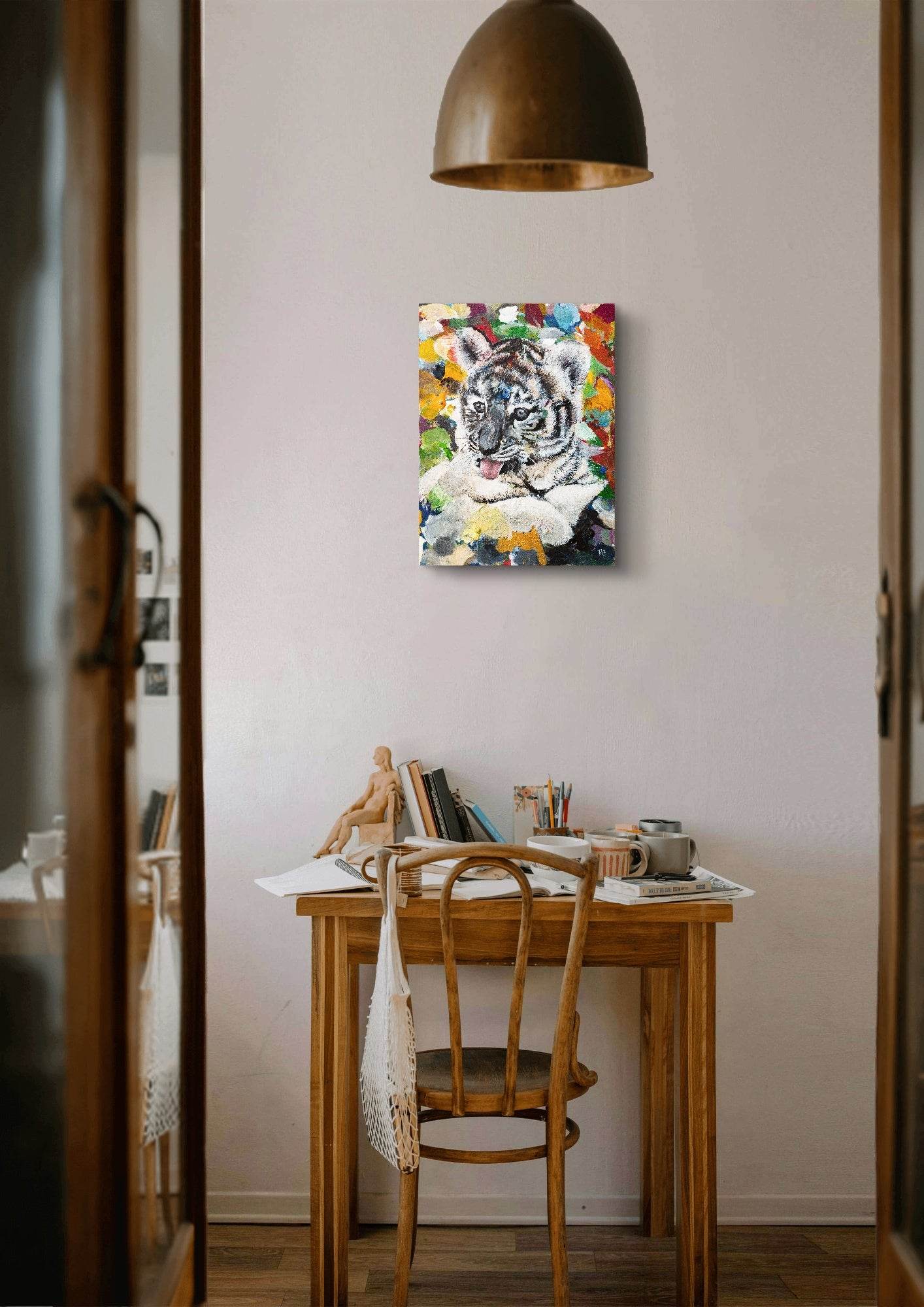 Gemälde Tiger junges – handgemaltes Original Acrylbild (30 x 40 cm)