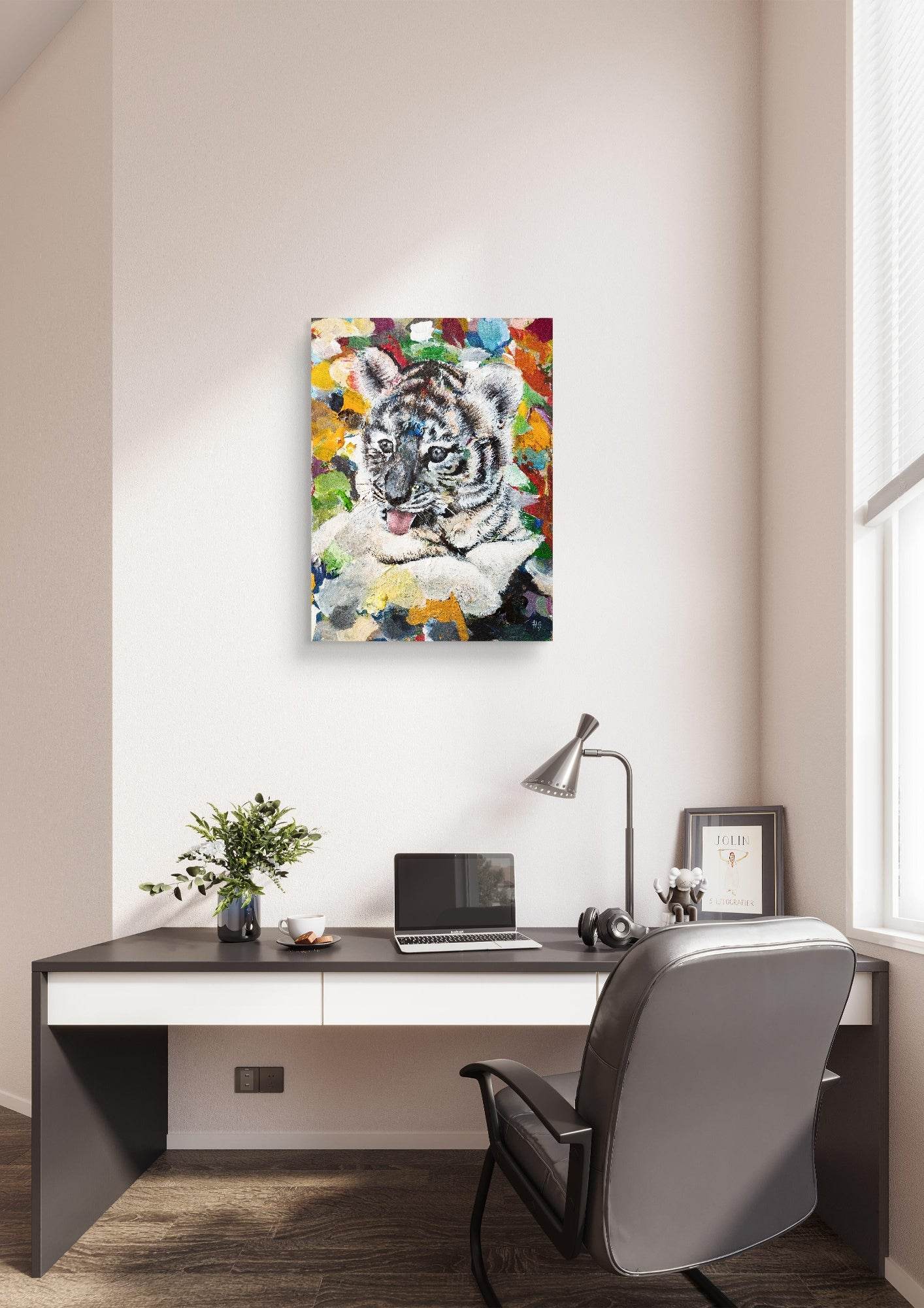 Gemälde Tiger junges – handgemaltes Original Acrylbild (30 x 40 cm)