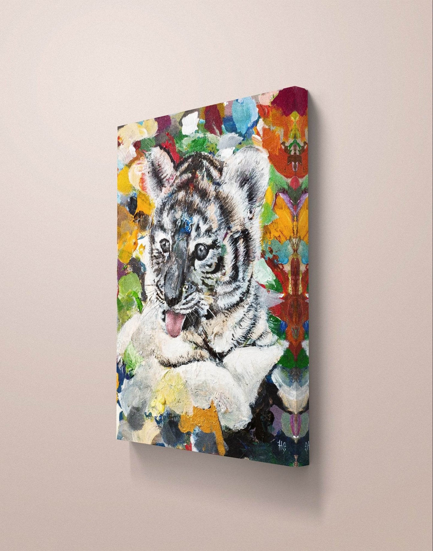 Gemälde Tiger junges – handgemaltes Original Acrylbild (30 x 40 cm)