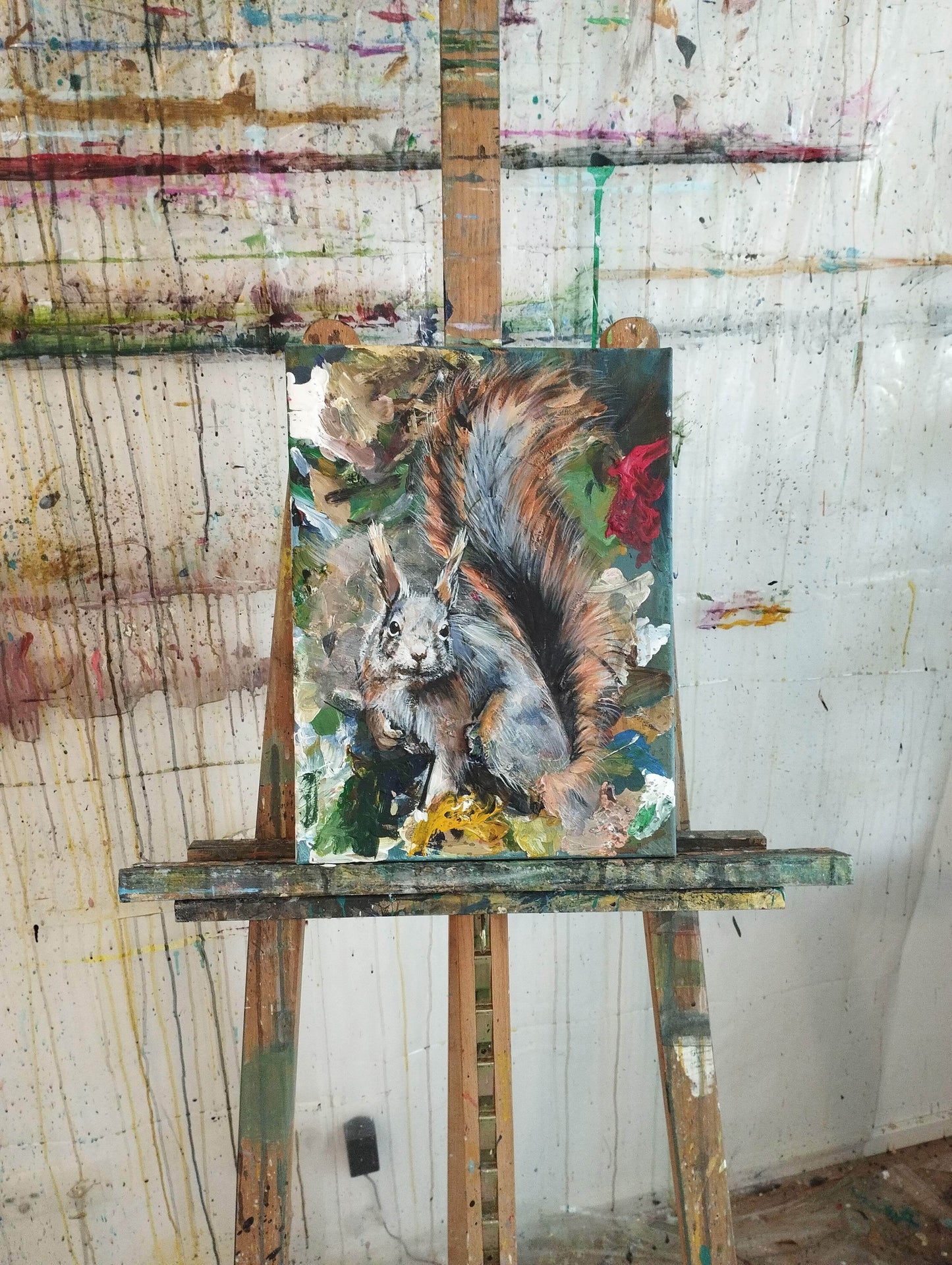 Gemälde Eichhörnchen – handgemaltes Original Acrylbild (30 x 40 cm)