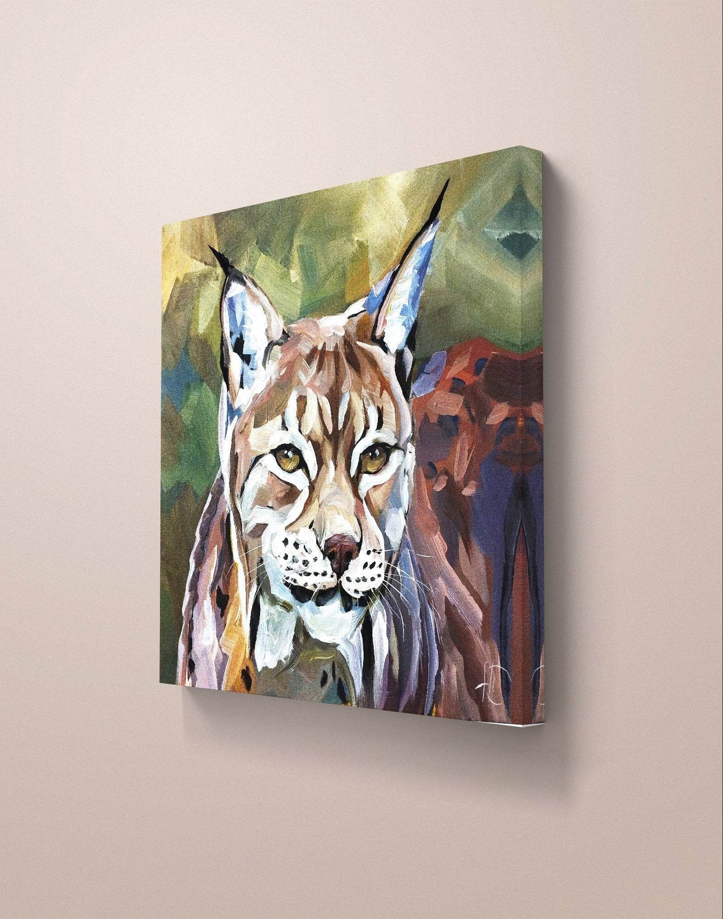 Gemälde Luchs – handgemaltes Original Acrylbild (40 x 40 cm)