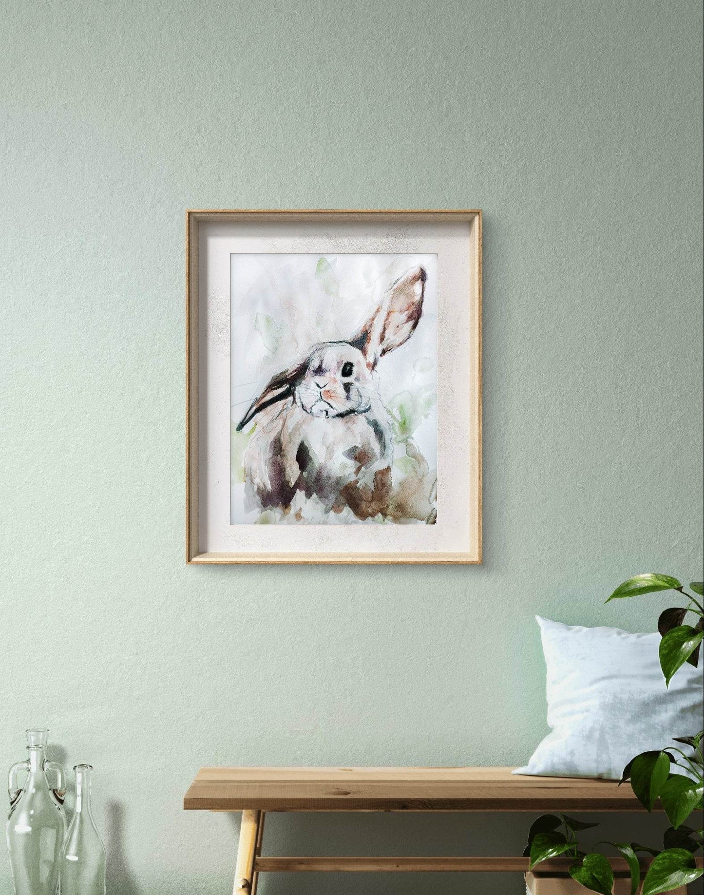 Aquarellbild Kaninchen (30 × 40 cm) - H1Z Art