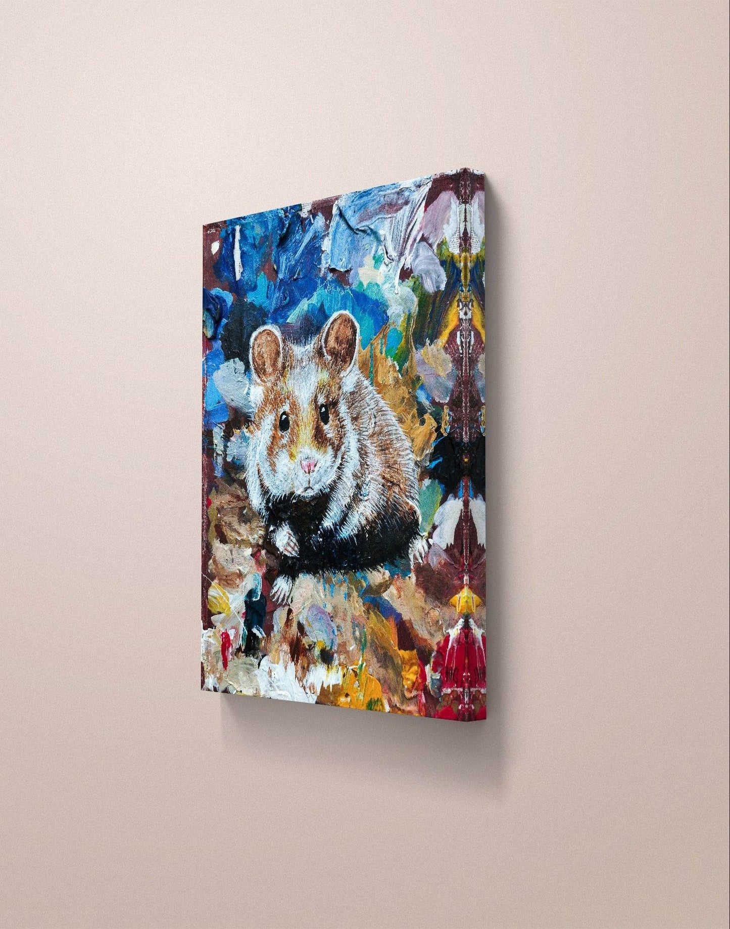 Heinz Acrylbild Wandbild Hamster Acryl auf Leinwand (18 x 24 cm)
