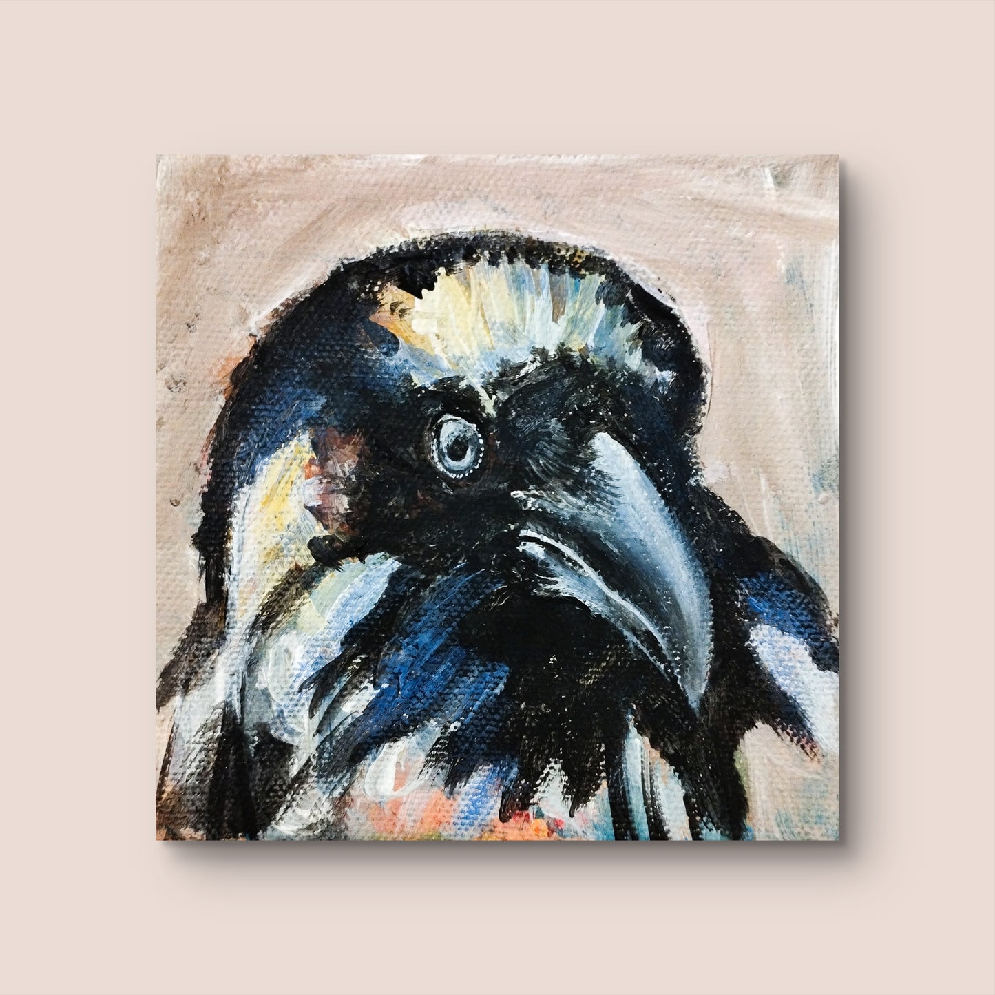 Premium Gemälde "Der Beobachter" 11 x 10,5 cm - Heinz