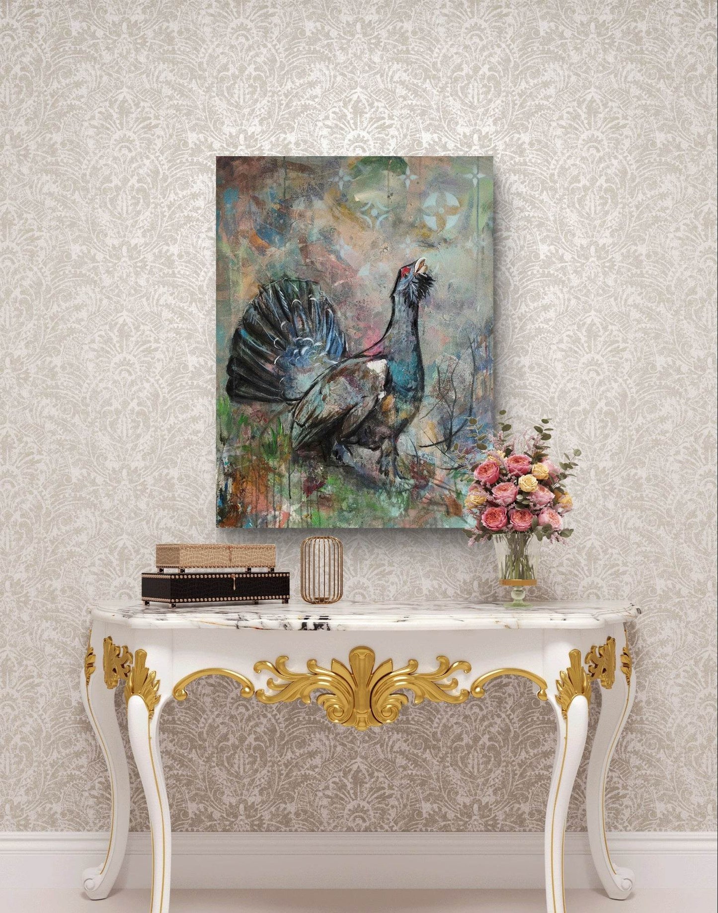 Gemälde Auerhuhn – handgemaltes Original Acrylbild (80 x 60 cm)