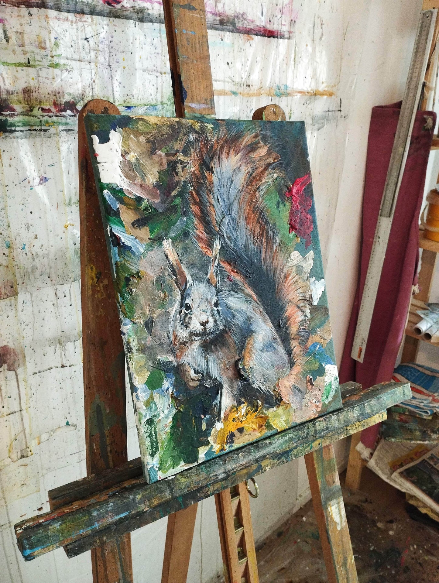 Gemälde Eichhörnchen – handgemaltes Original Acrylbild (30 x 40 cm)