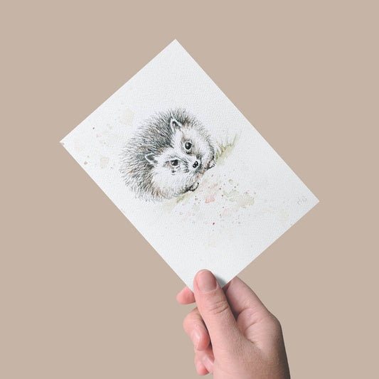 Expressiv-realistisches Postkarte „Nachtigall“ – Handgemalt auf Leinwand von H1Z ART in lebendiger Atmosphäre