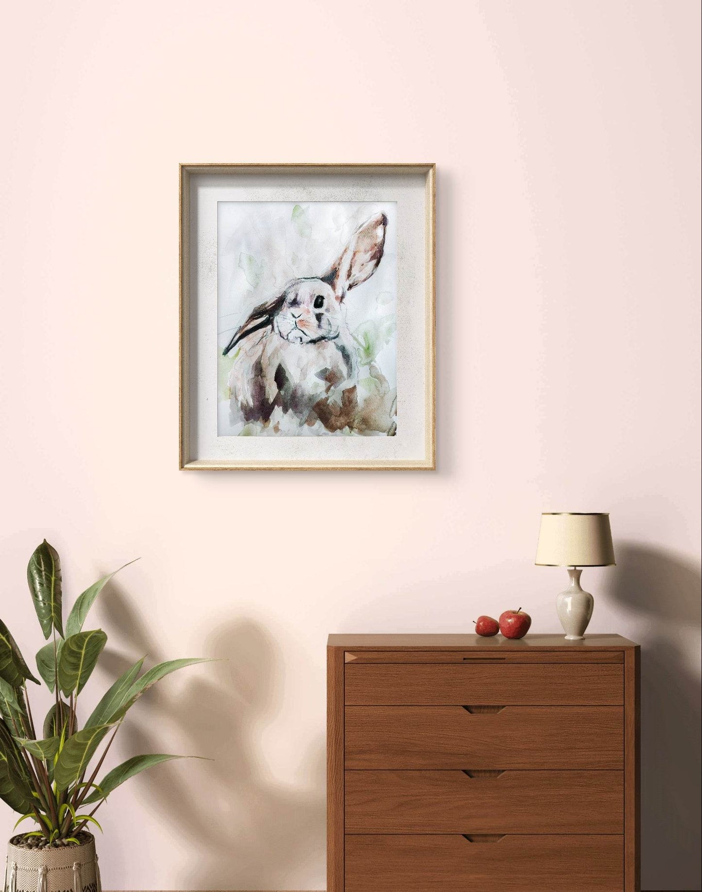 Aquarellbild Kaninchen (30 × 40 cm) - H1Z Art