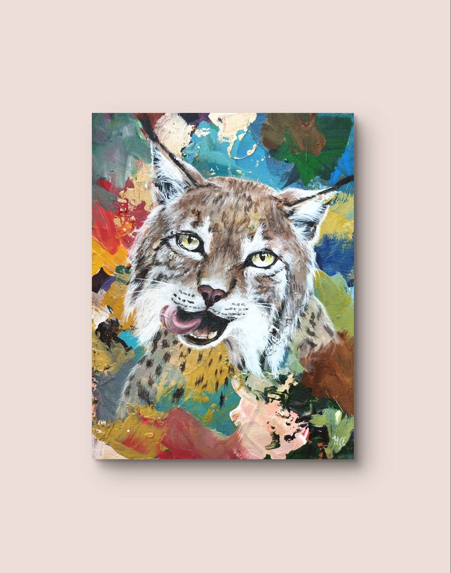 Gemälde Fuchs lila – handgemaltes Original Acrylbild (30 x 40 cm) - H1Z Art