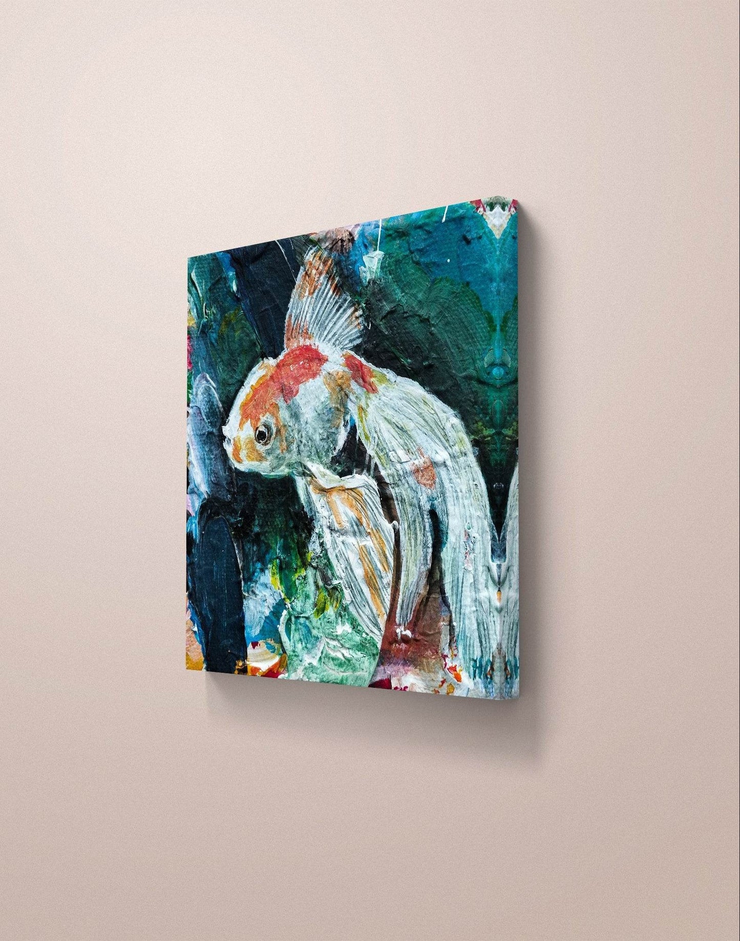 Heinz Acrylbild Wandbild Goldfisch II Acryl auf Leinwand (10 x 10 cm)