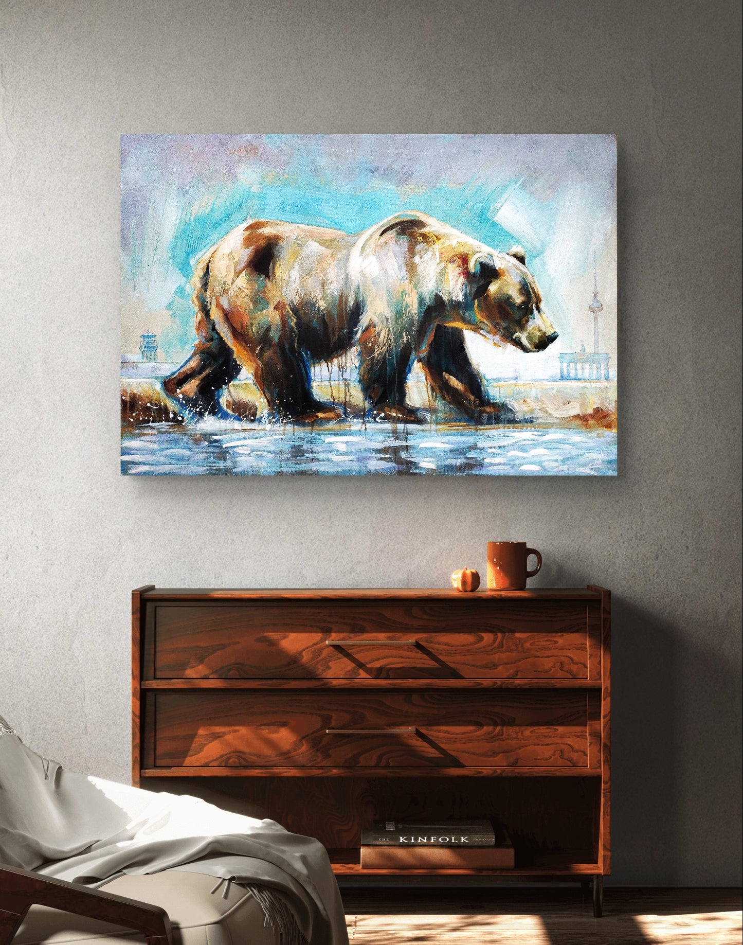 Heinz Acrylbild Acrylgemälde auf Leinwand - „Berliner Trott“ 78,5 × 115 cm