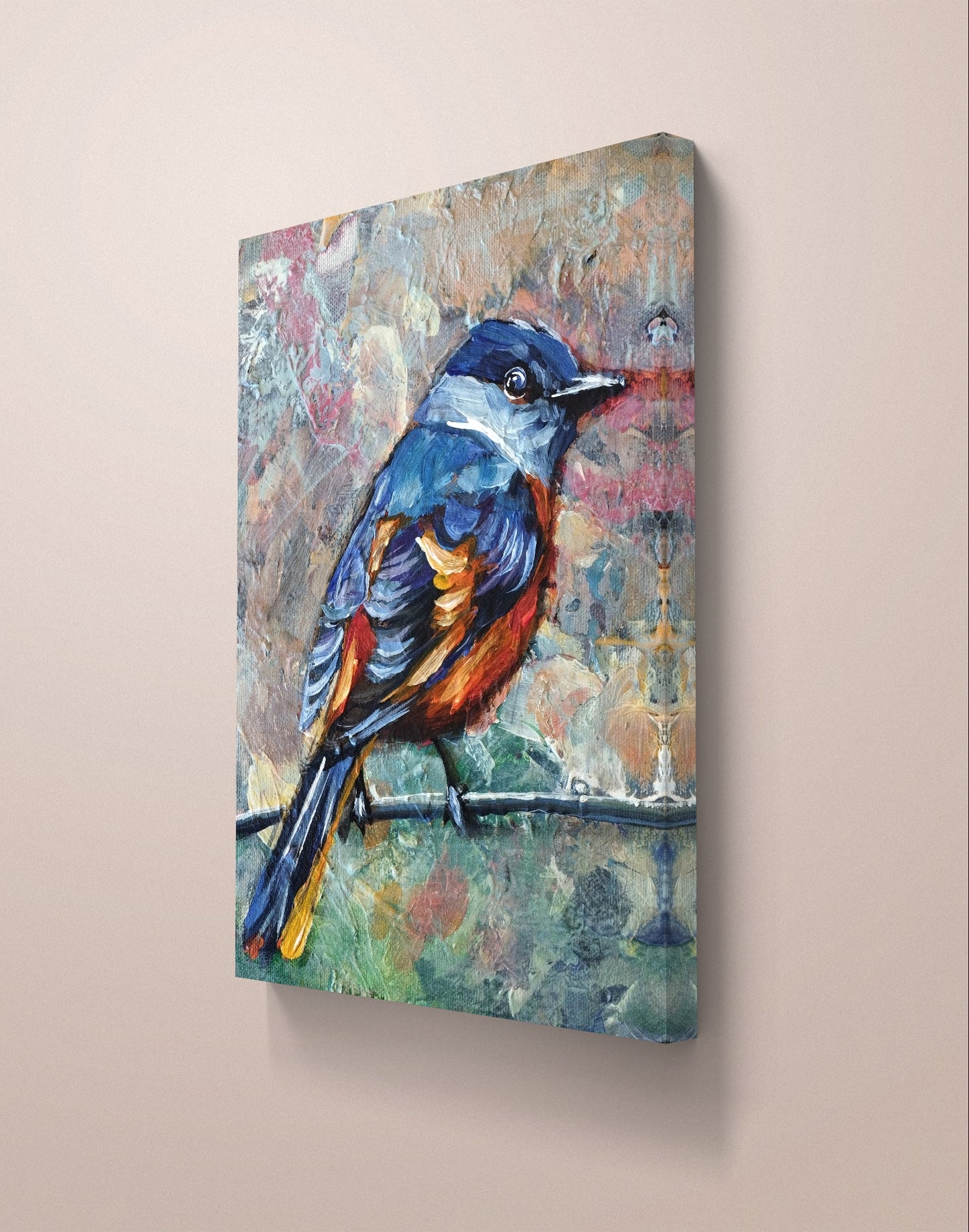 Gemälde "Graukehl-Mennigvogel" 18 x 24 cm