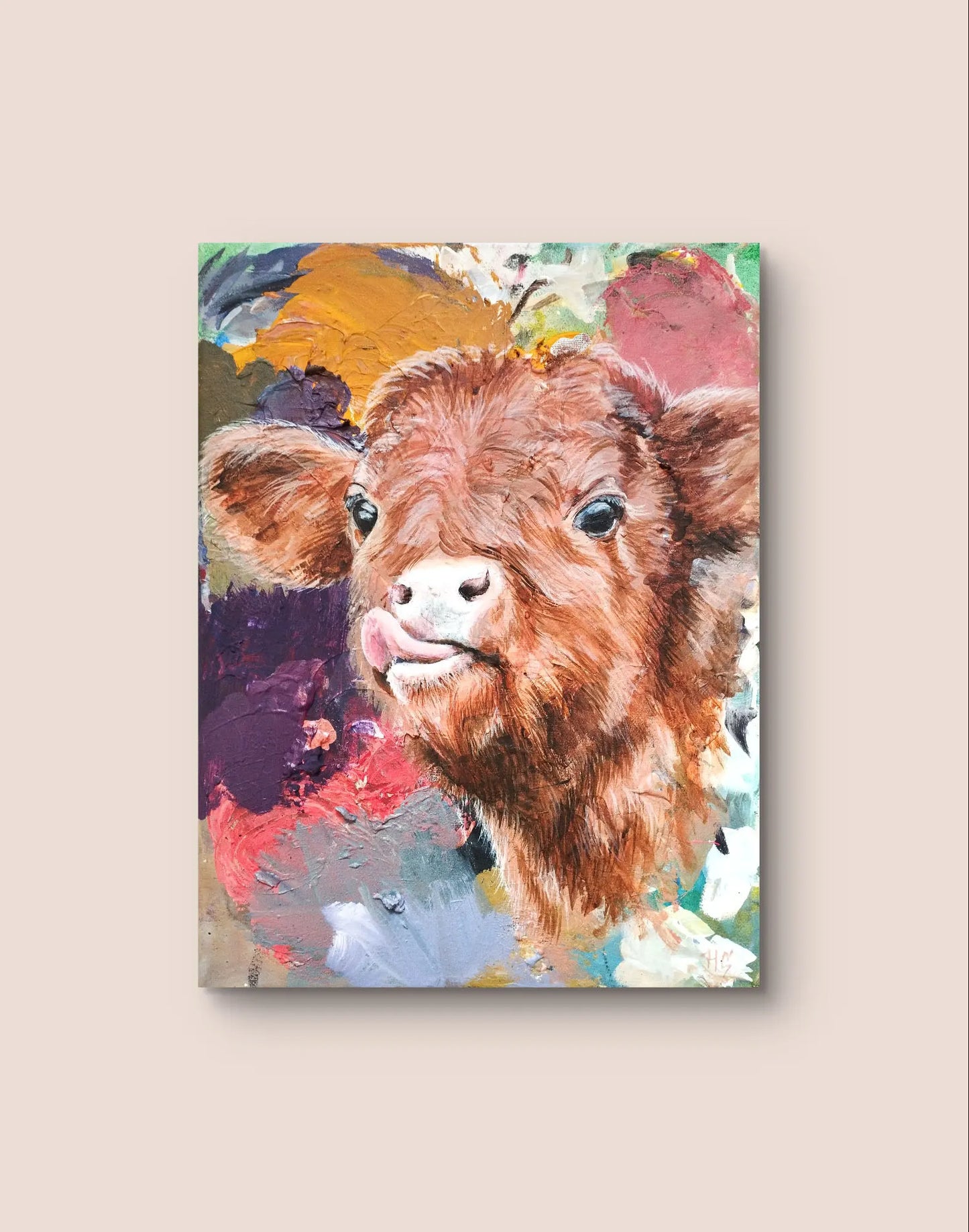 Painting Calf – hand-painted original acrylic painting (30 x 40 cm)