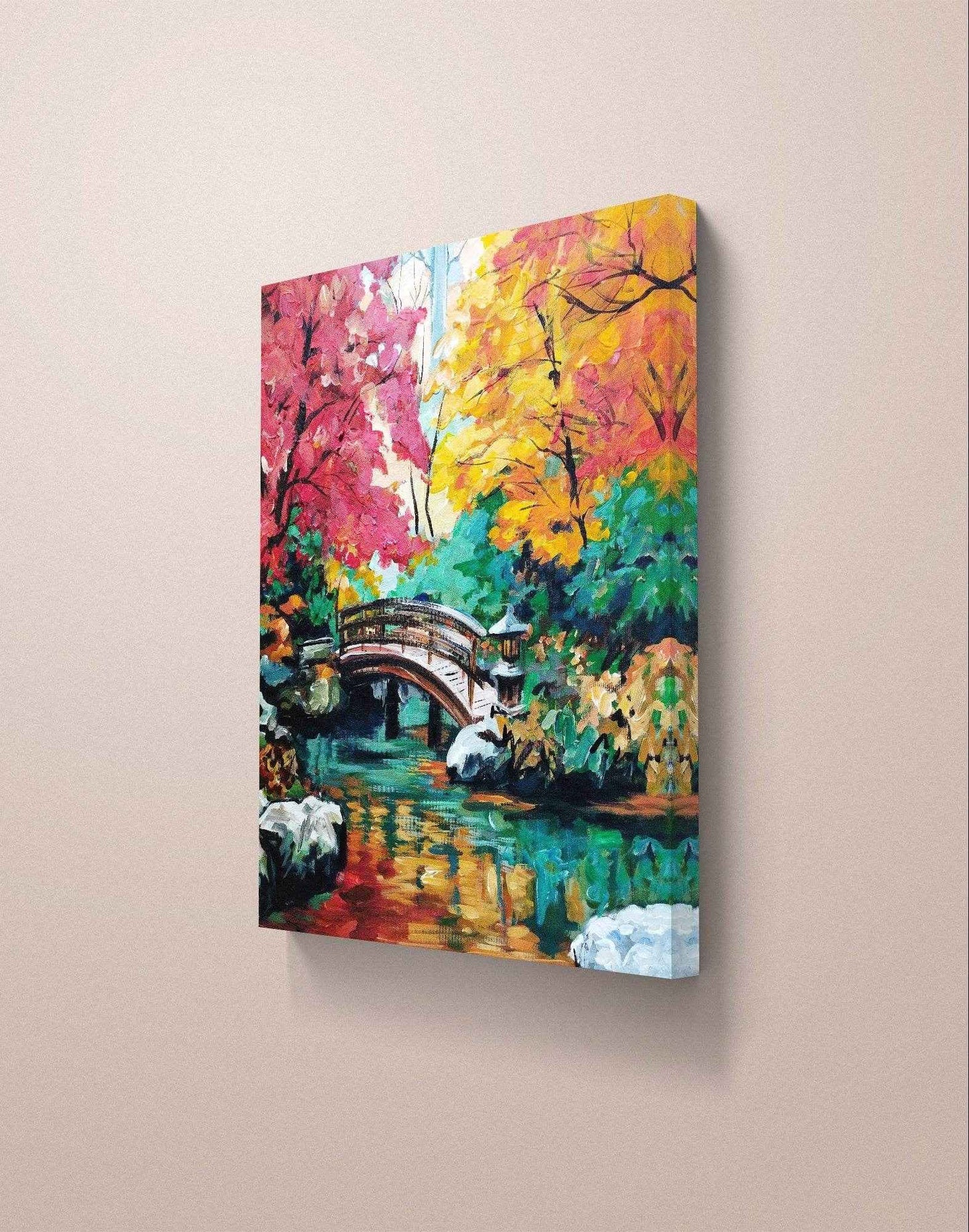 Expressiv-realistisches Gemälde Wald – handgemaltes Original Acrylbild (50 x 60 cm) auf Leinwand von H1Z ART in lebendiger Atmosphäre