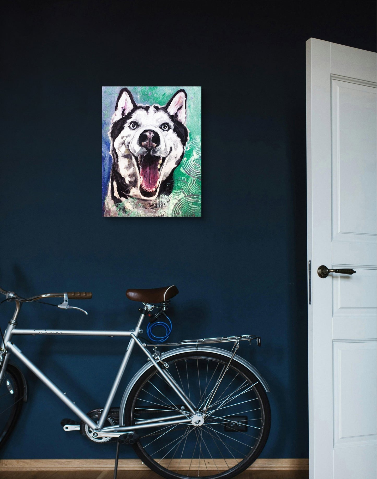 Heinz Acrylbild Acrylgemälde auf Leinwand - "Husky mit Seele" 30 x 40 cm