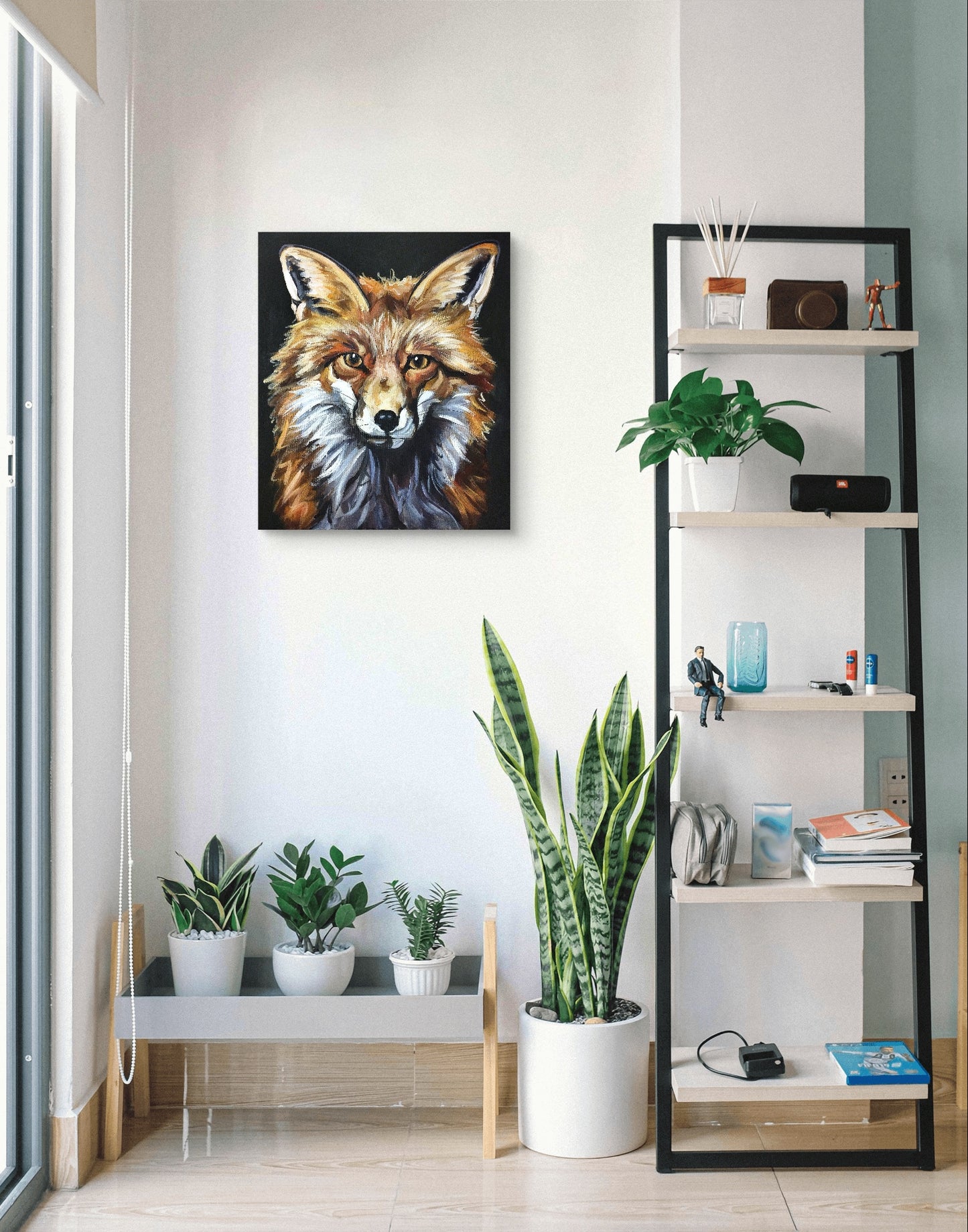 Premium Gemälde "Fuchs im Fokus" 50 x 60 cm - Heinz