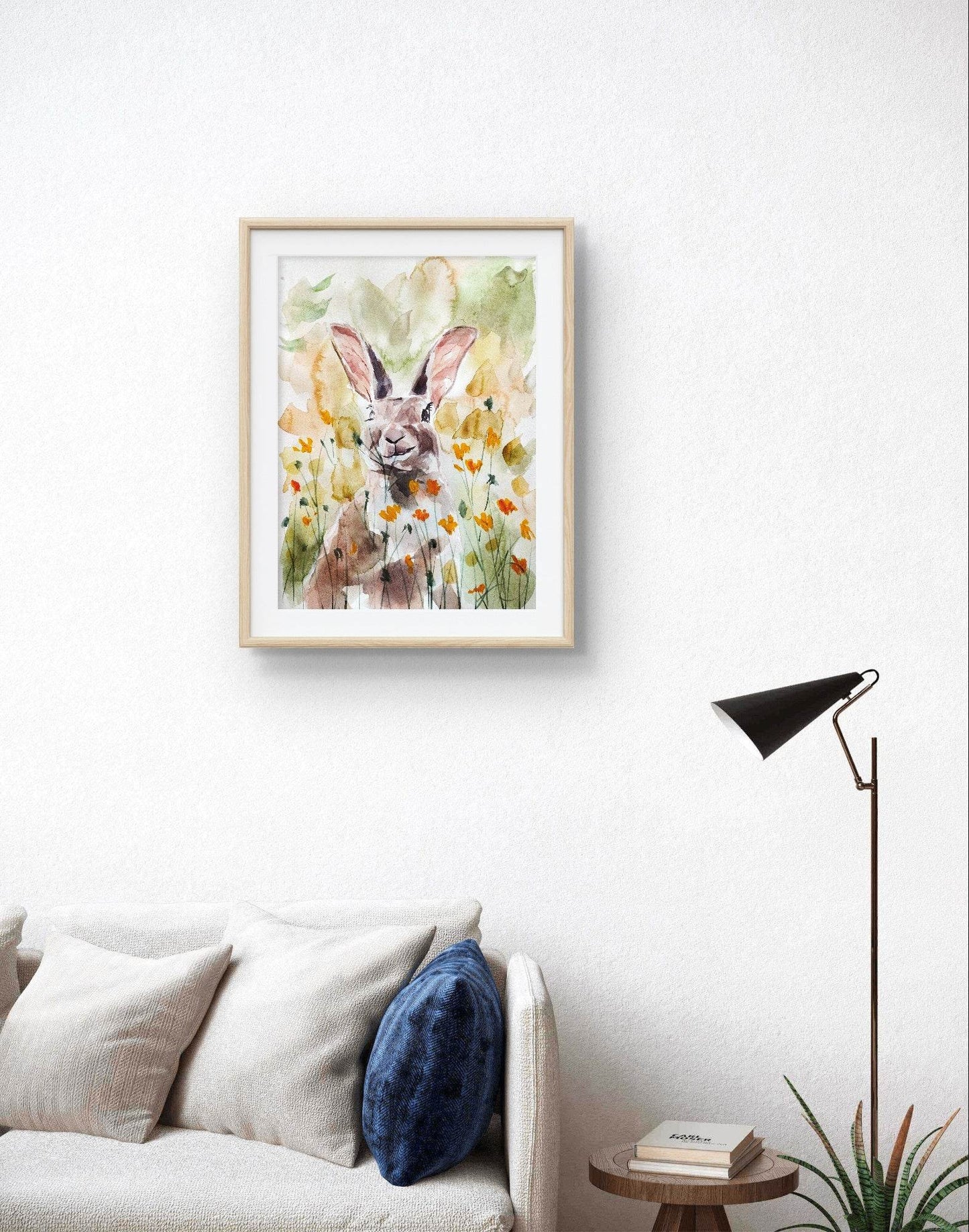 Aquarellbild Feldhase (30 × 40 cm)