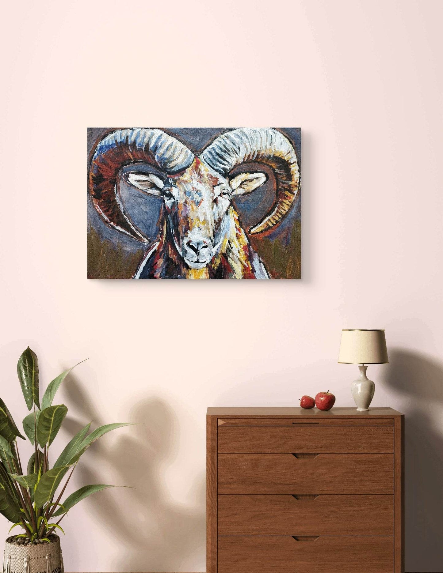 Gemälde Steinbock – handgemaltes Original Acrylbild (50 x 70 cm)