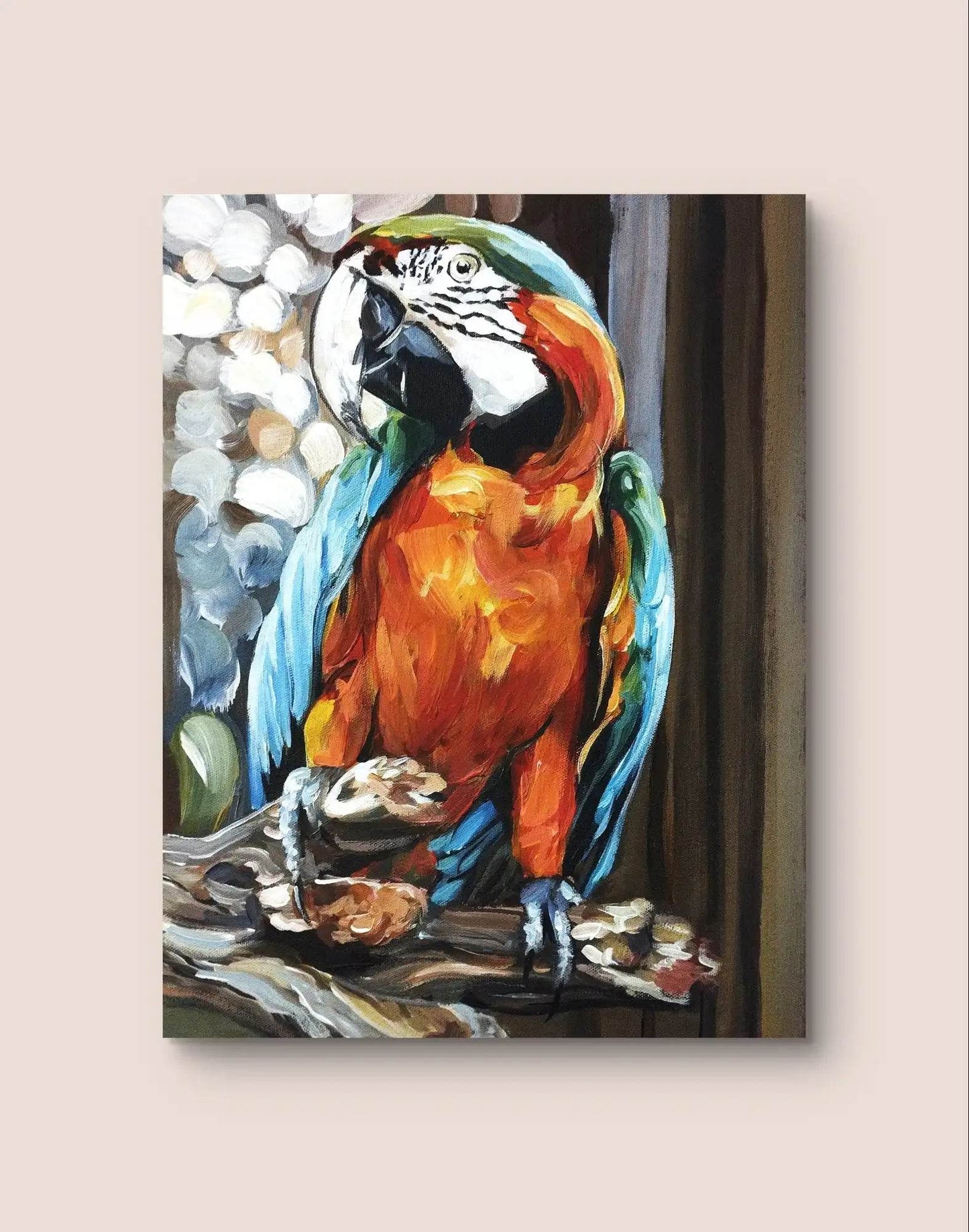H1Z ART Acrylbild Gemälde Papagei – handgemaltes Original Acrylbild (30 x 40 cm)