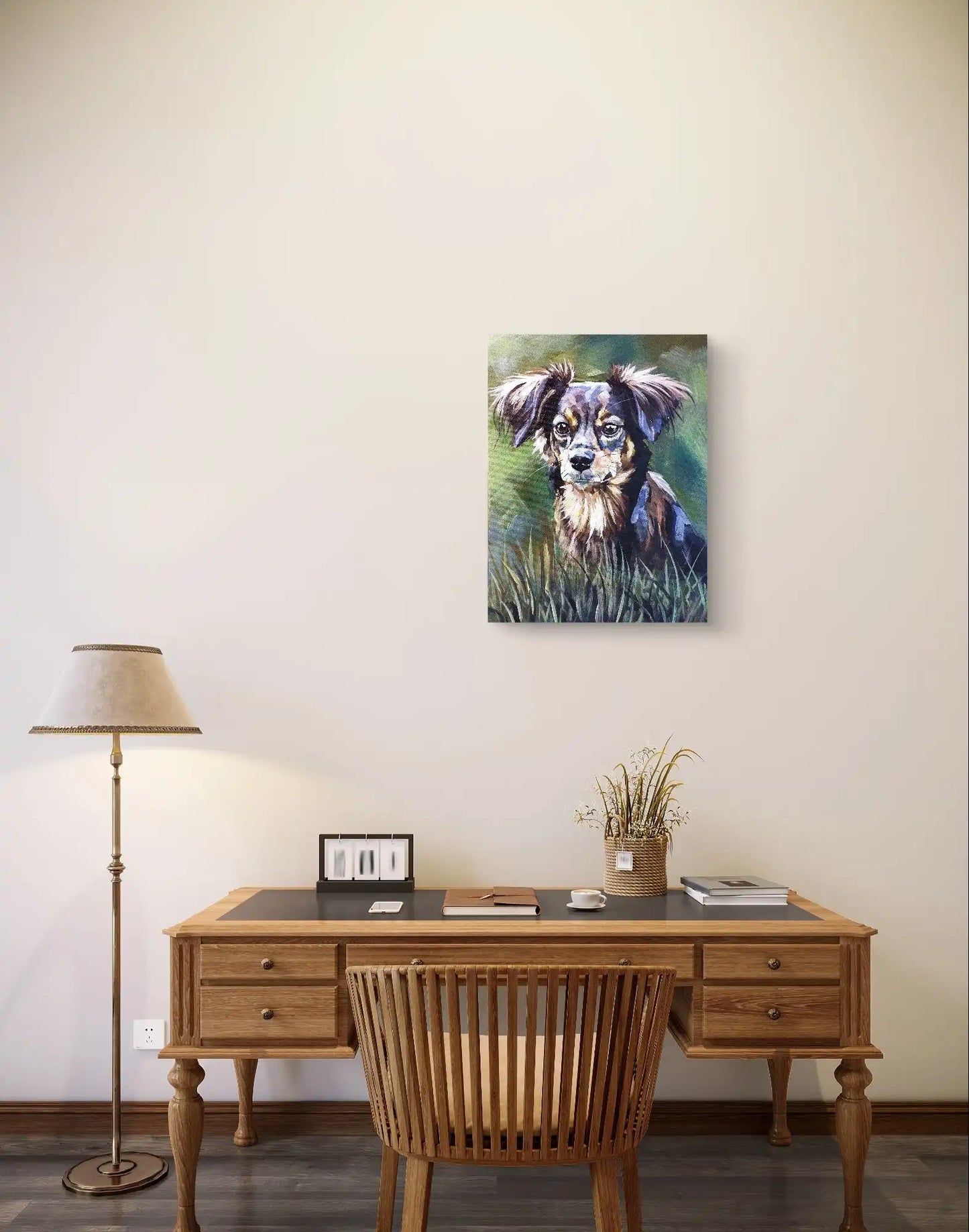 Heinz Acrylbild Acrylgemälde auf Leinwand - "Chihuahua in Charme" 30 x 40 cm