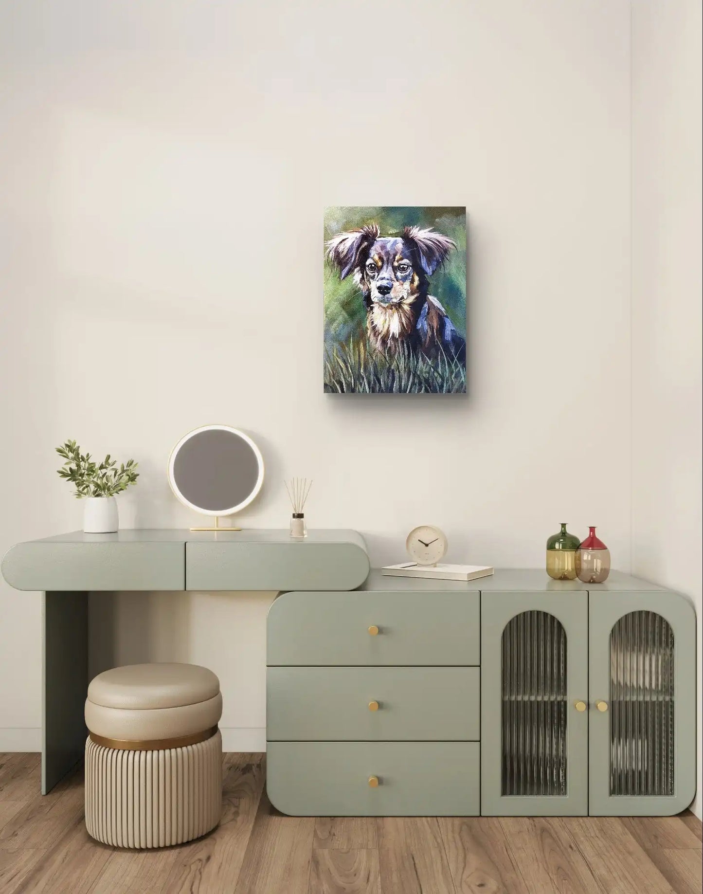 Heinz Acrylbild Acrylgemälde auf Leinwand - "Chihuahua in Charme" 30 x 40 cm