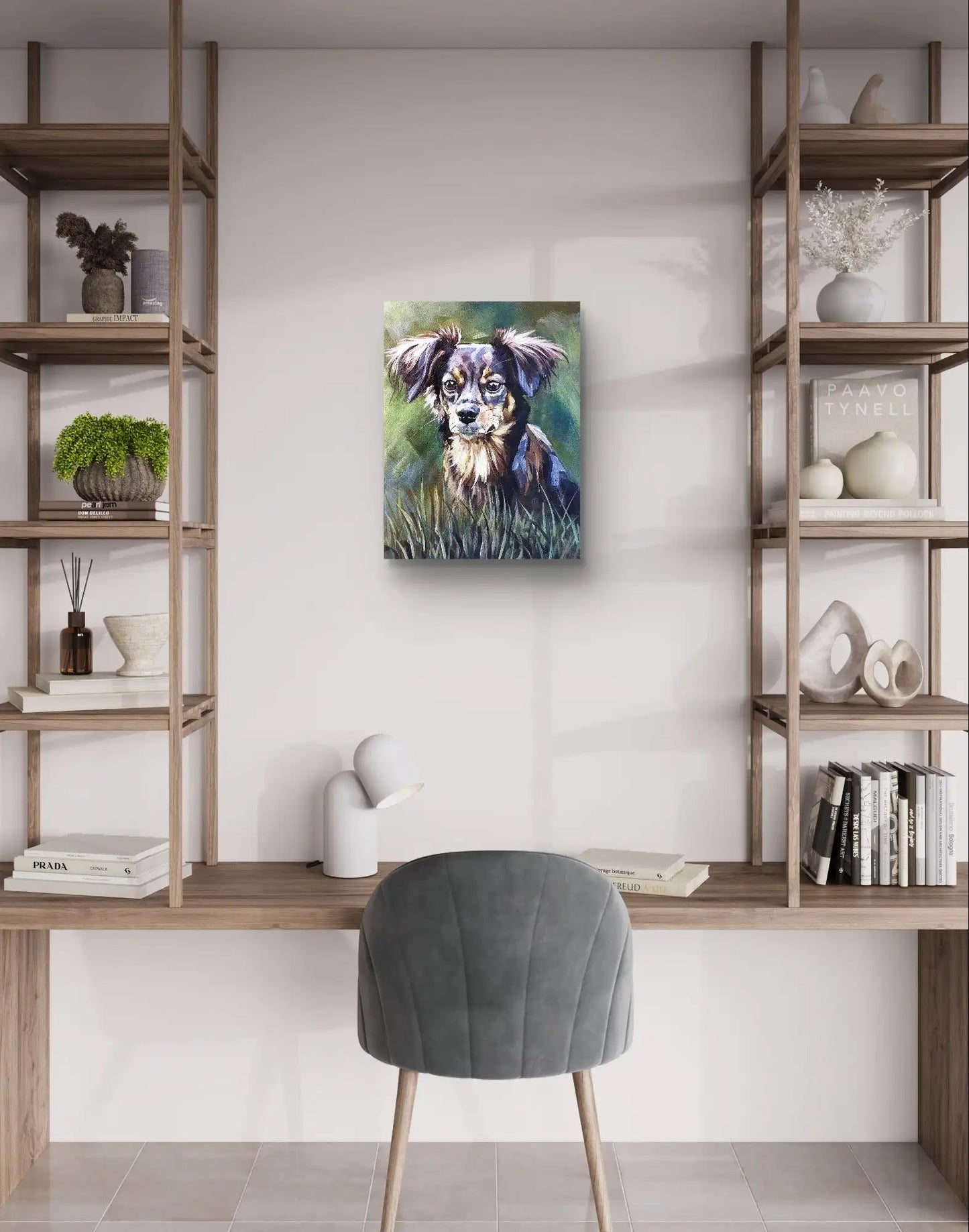 Heinz Acrylbild Acrylgemälde auf Leinwand - "Chihuahua in Charme" 30 x 40 cm