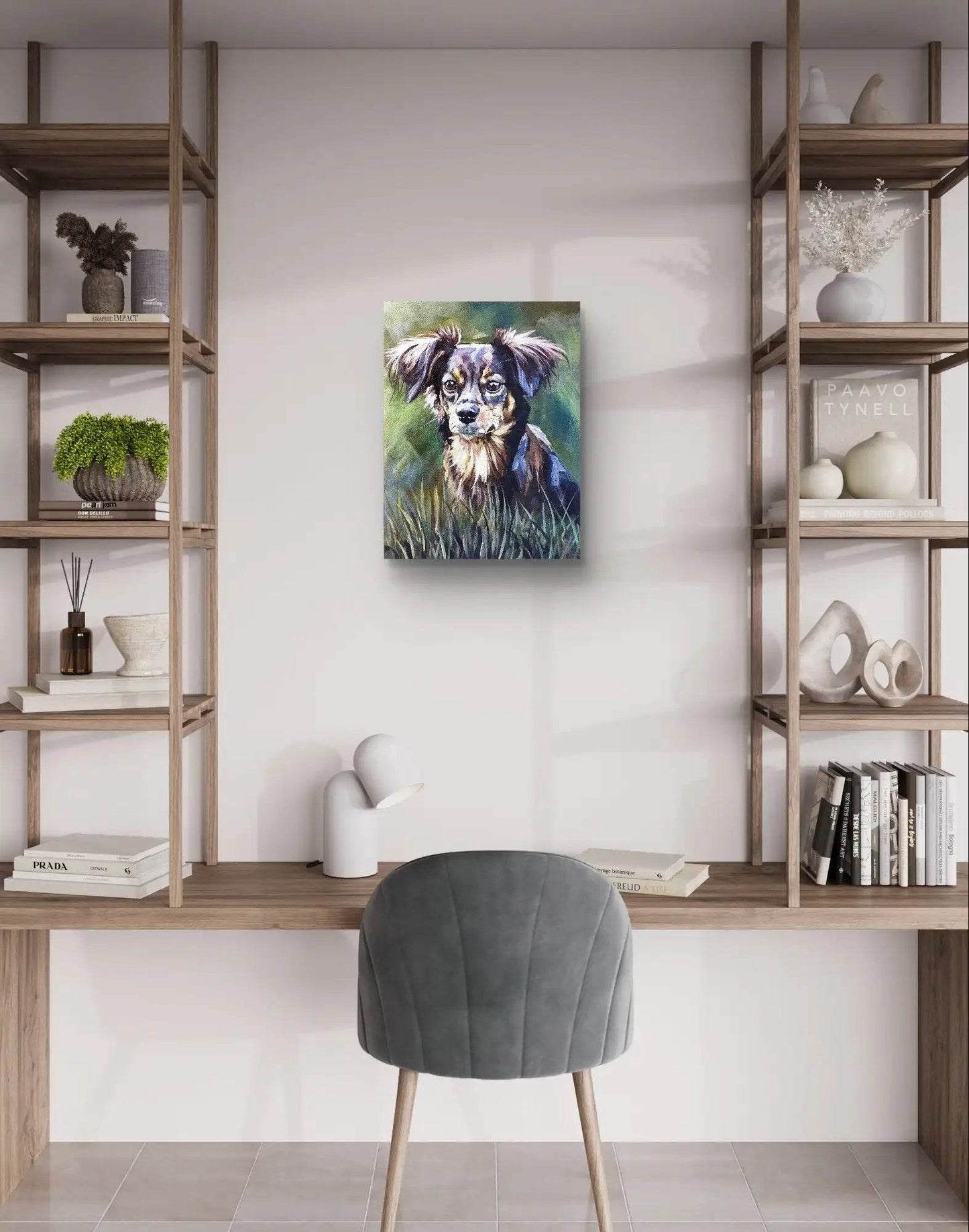 H1Z ART Acrylbild Gemälde Chihuahua – handgemaltes Original Acrylbild (30 x 40 cm)