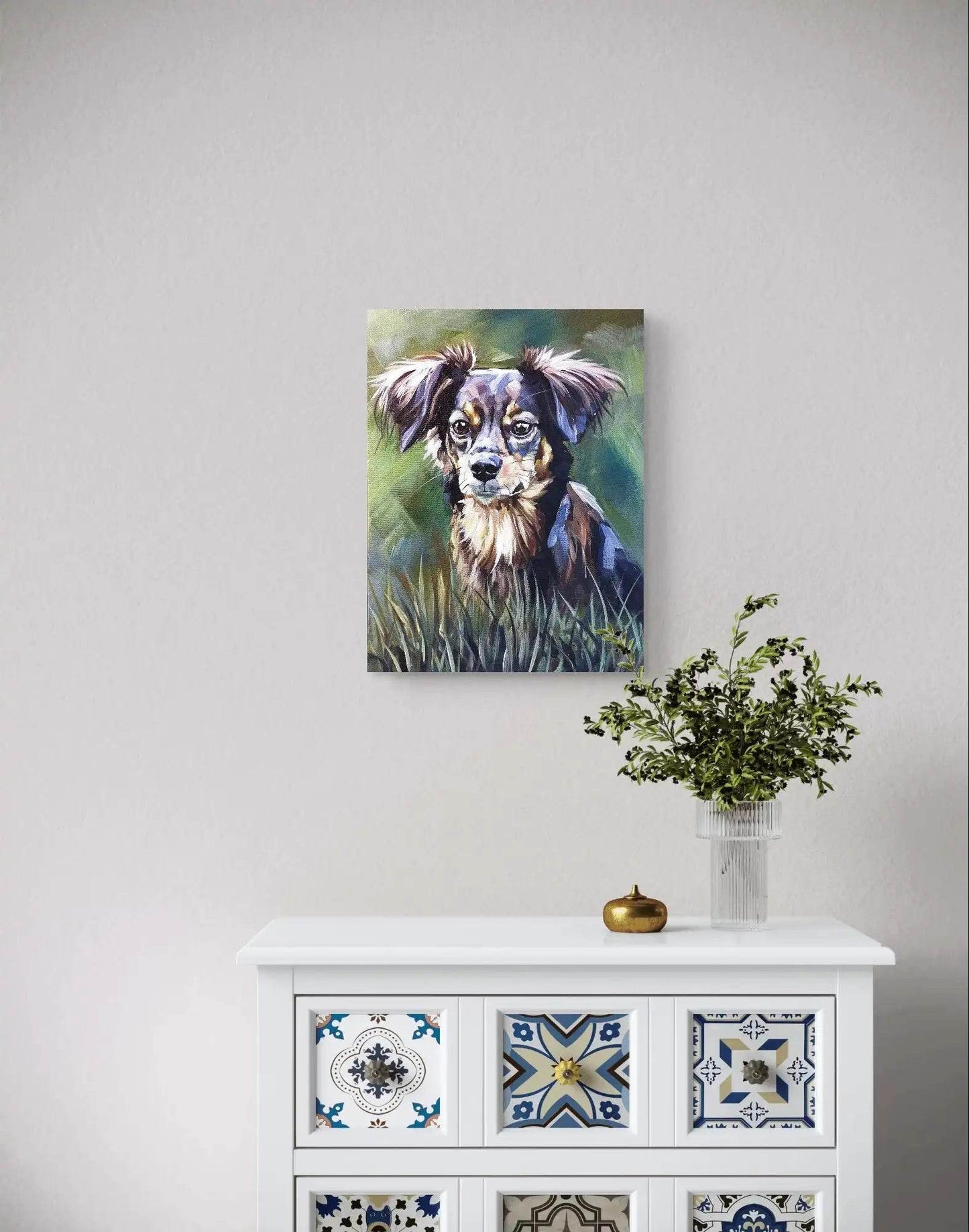 H1Z ART Acrylbild Gemälde Chihuahua – handgemaltes Original Acrylbild (30 x 40 cm)