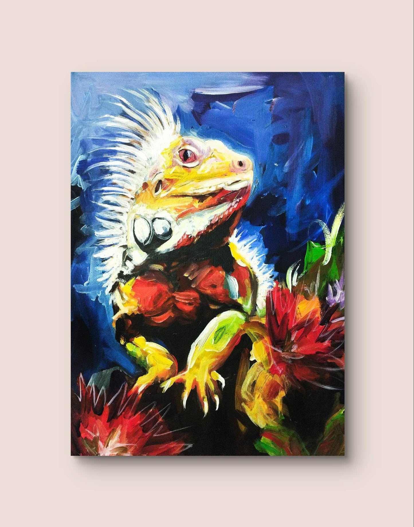 Gemälde Leguan – handgemaltes Original Acrylbild (50 x 70 cm)