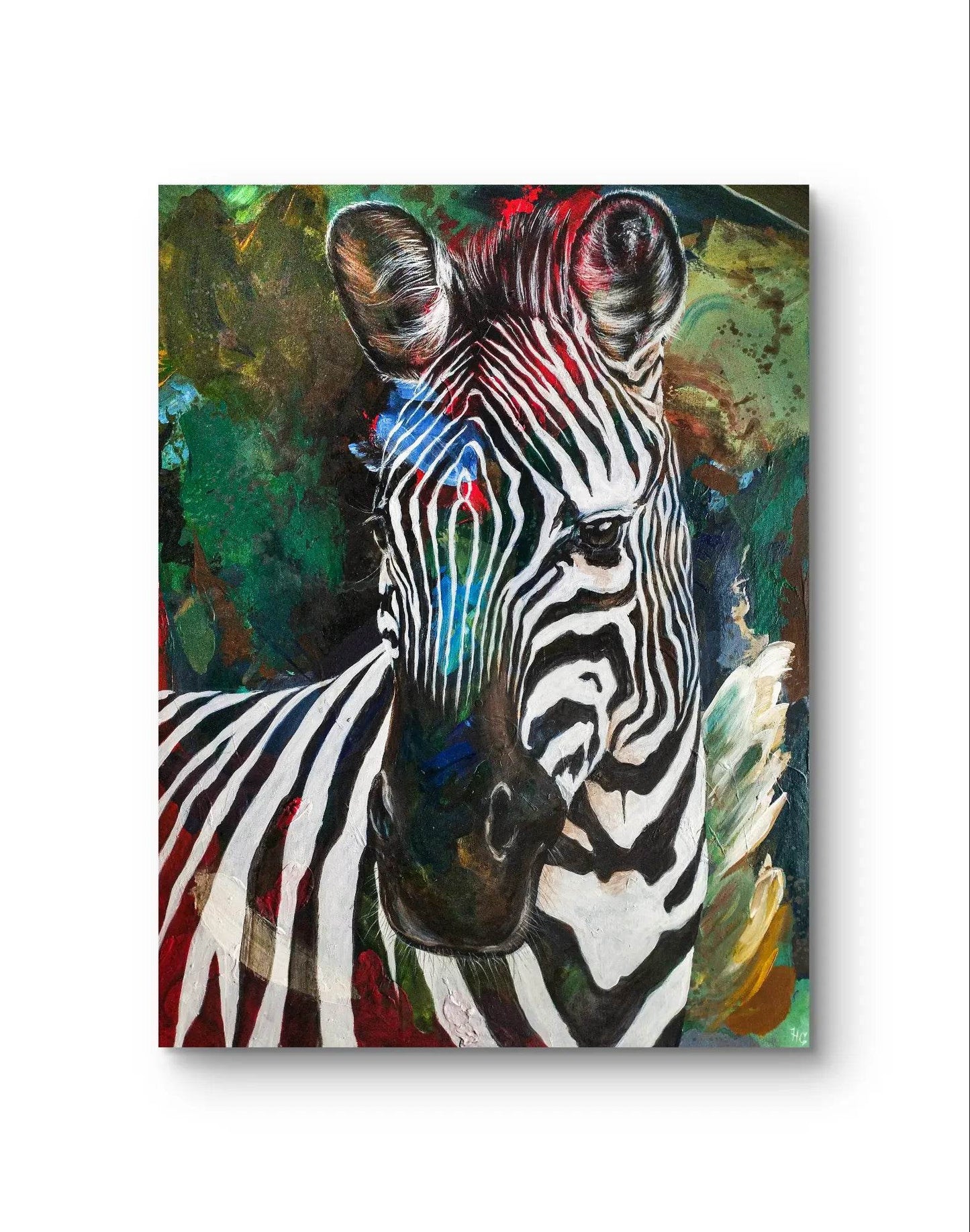 Gemälde Zebra – handgemaltes Original Acrylbild (125,5 x 95,5 cm)