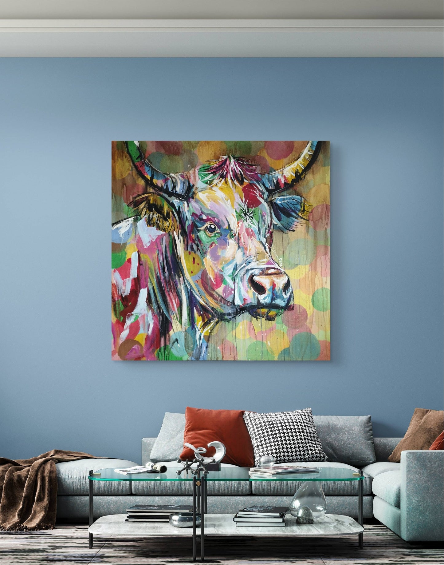 Heinz Acrylbild Acrylgemälde auf Leinwand - „Stille Weide – Seele in Braun und Gold“ 120 x 120 cm