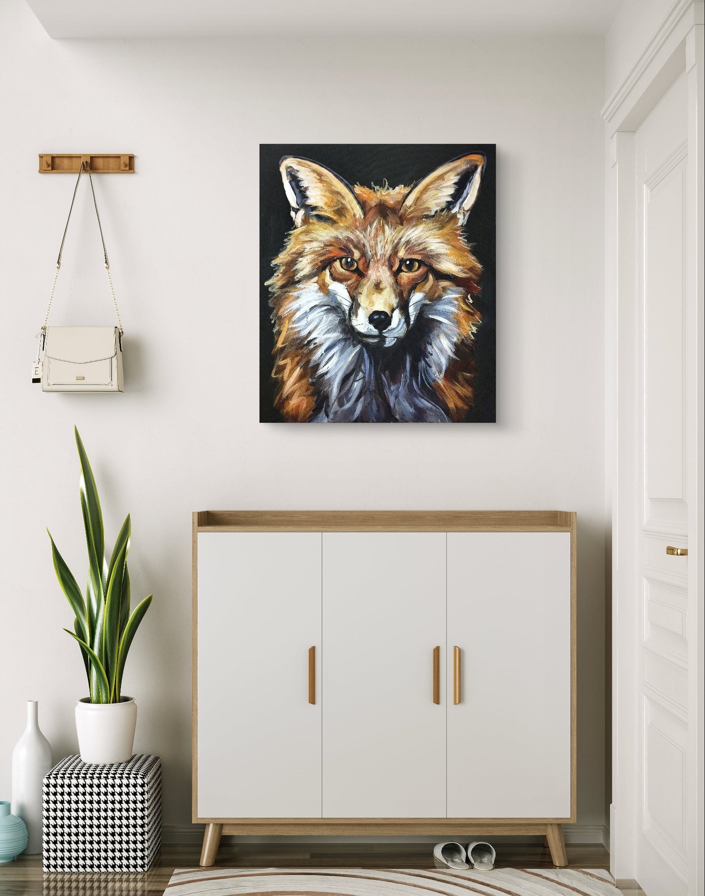 Premium Gemälde "Fuchs im Fokus" 50 x 60 cm - Heinz